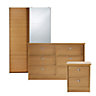 Kendal Matt oak effect 3 piece Bedroom furniture set