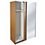 Kendal Mirrored Oak effect Double Wardrobe (H)2054mm (W)1300mm (D)630mm