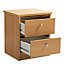 Kendal Oak effect 2 Drawer Bedside chest, Set of 2 (H)560mm (W)480mm (D)400mm