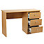 Kendal Oak effect 3 Drawer Dressing table (H)770mm (W)1200mm (D)400mm