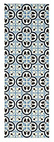 Kensington Blue Tile design Heavy duty Mat, 150cm x 50cm