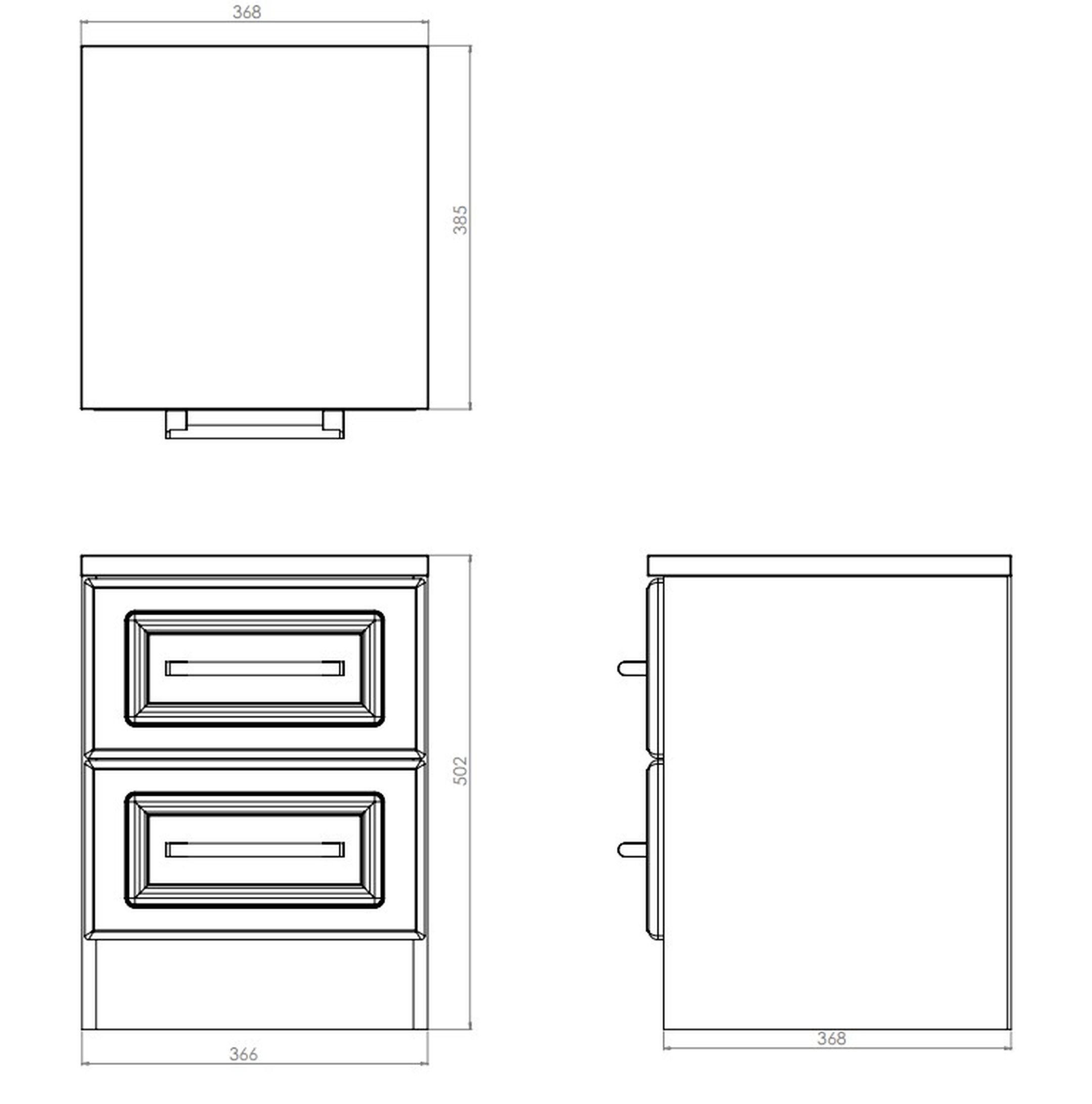 Kent Ready assembled Matt dark grey light oak effect 2 Drawer Bedside chest (H)505mm (W)395mm (D)415mm