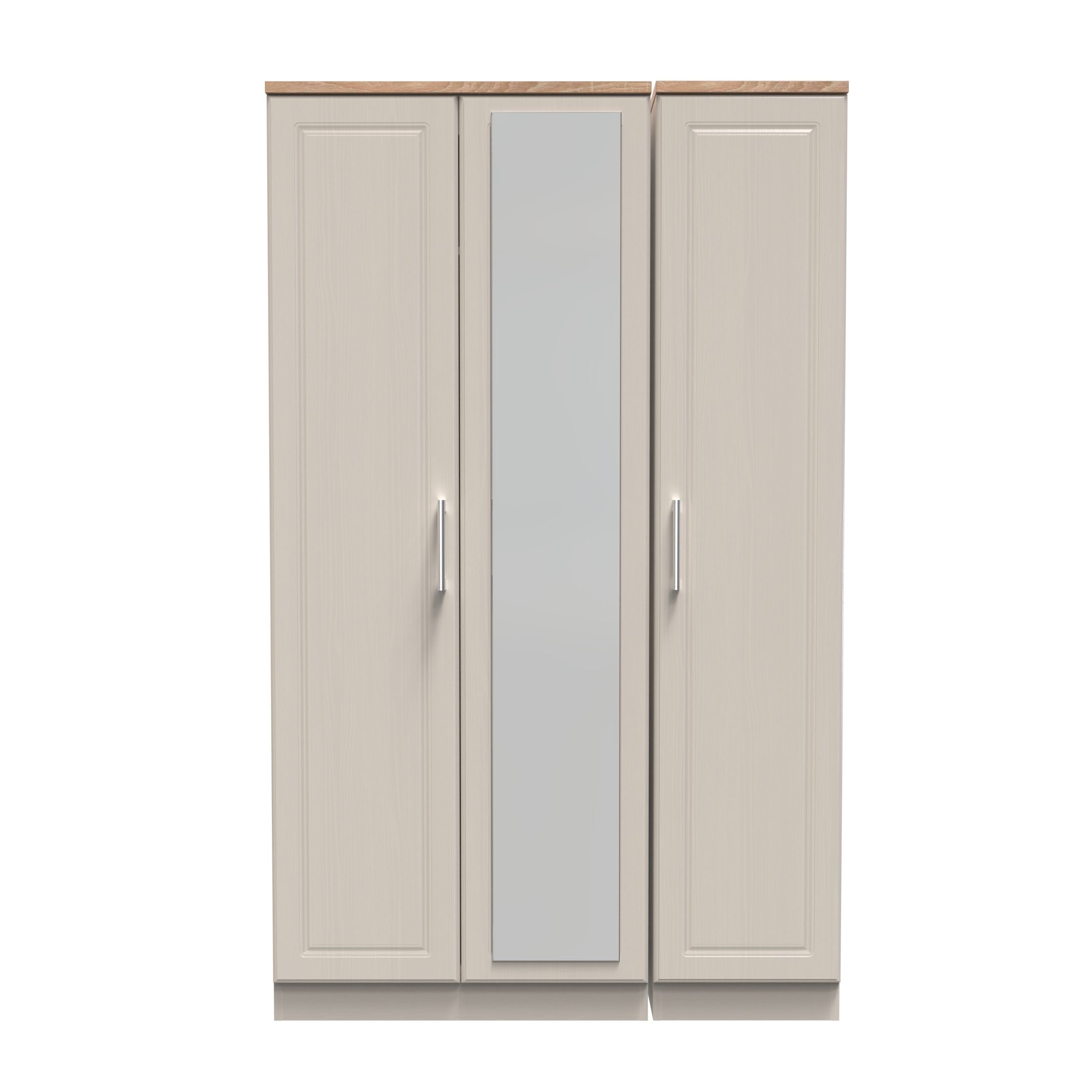 Kent Ready assembled Traditional Matt beige oak effect Large Triple Wardrobe (H)1825mm (W)1110mm (D)530mm