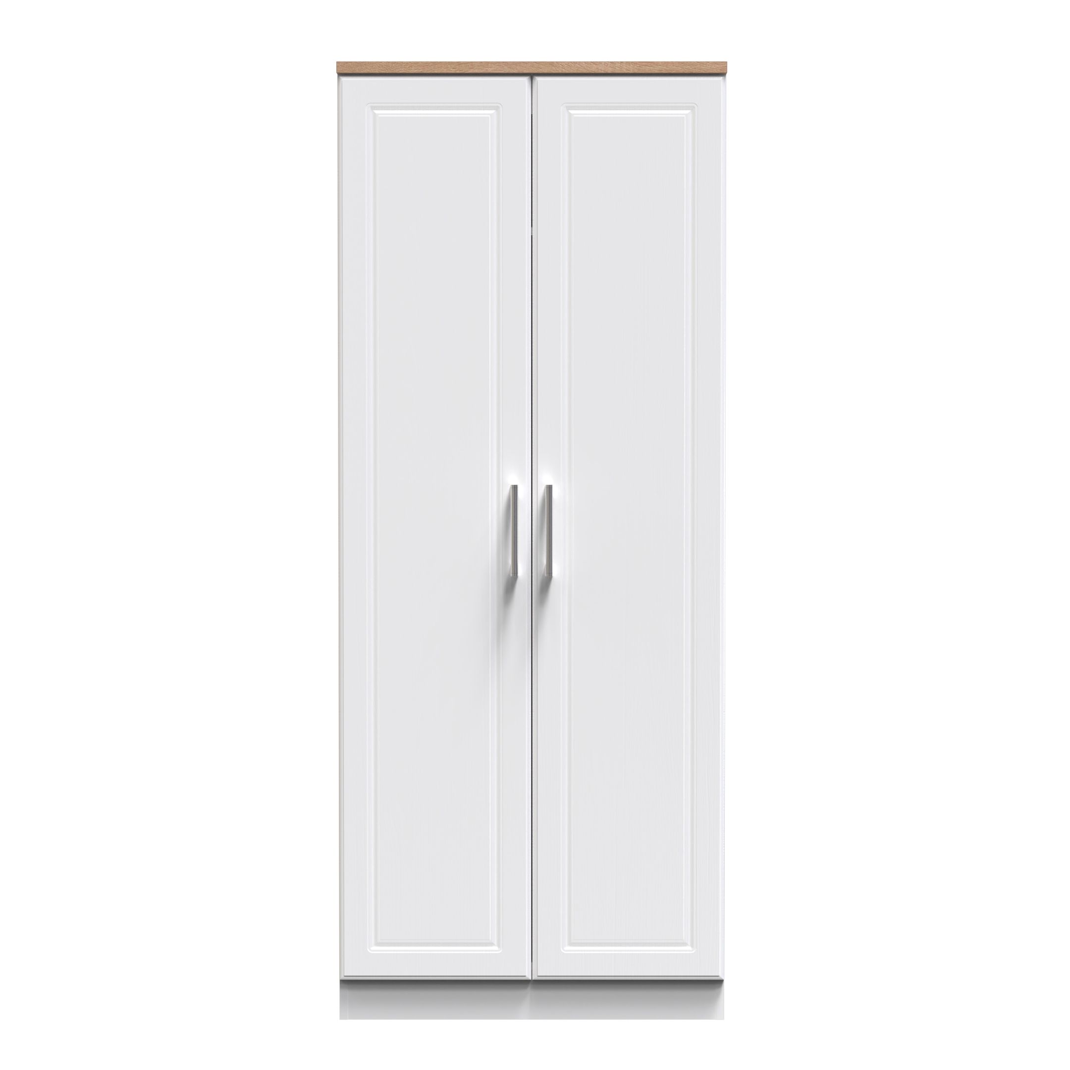 Kent Ready assembled Traditional Matt white & oak Large Double Wardrobe (H)1825mm (W)740mm (D)530mm