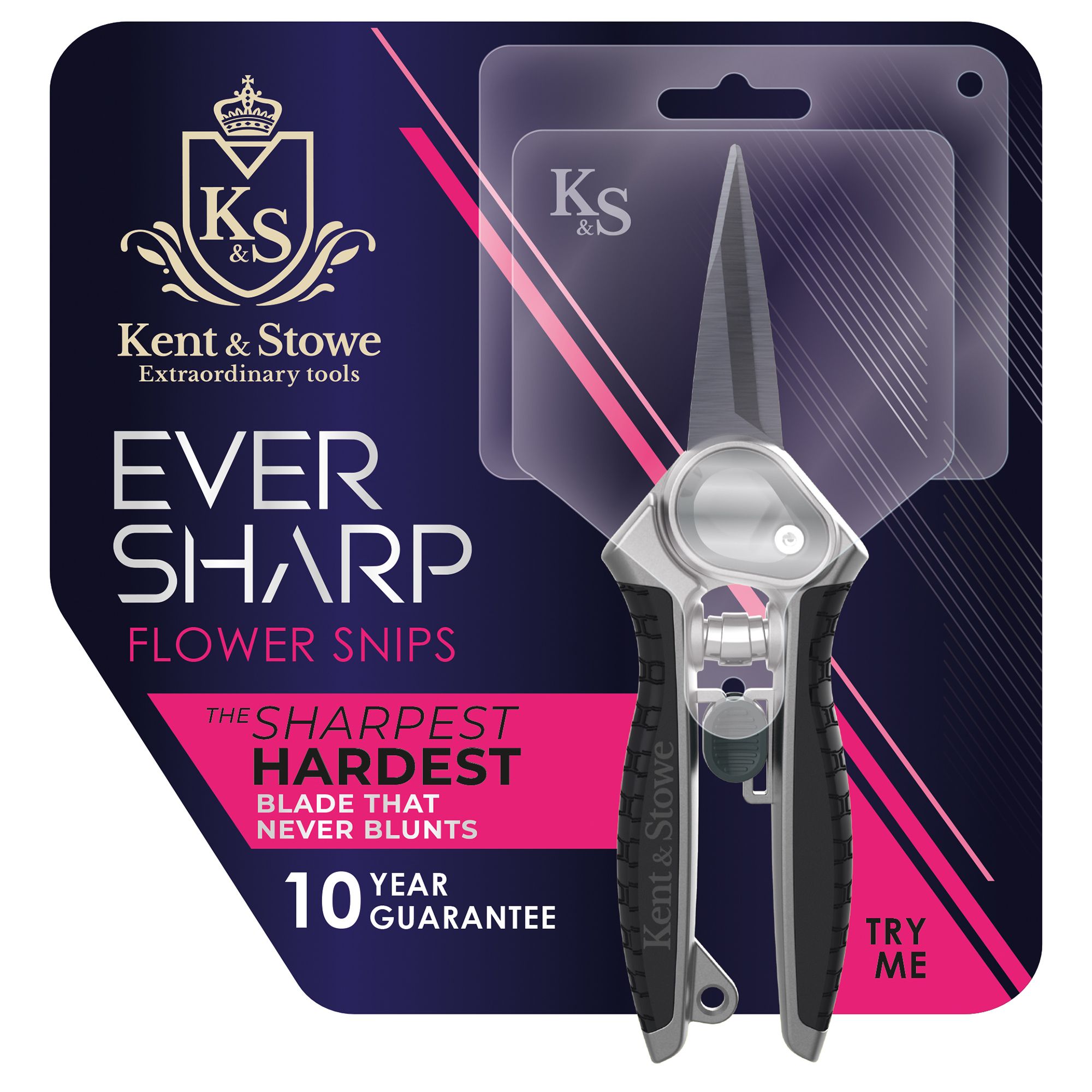 Kent & Stowe Garden Cutting Grey & Black Precision Garden snips (H) 206mm x (W) 157mm