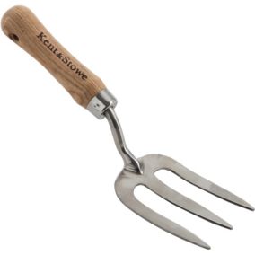 Kent & Stowe Stainless Steel & Wood Hand fork (H) 230mm x (W) 65mm