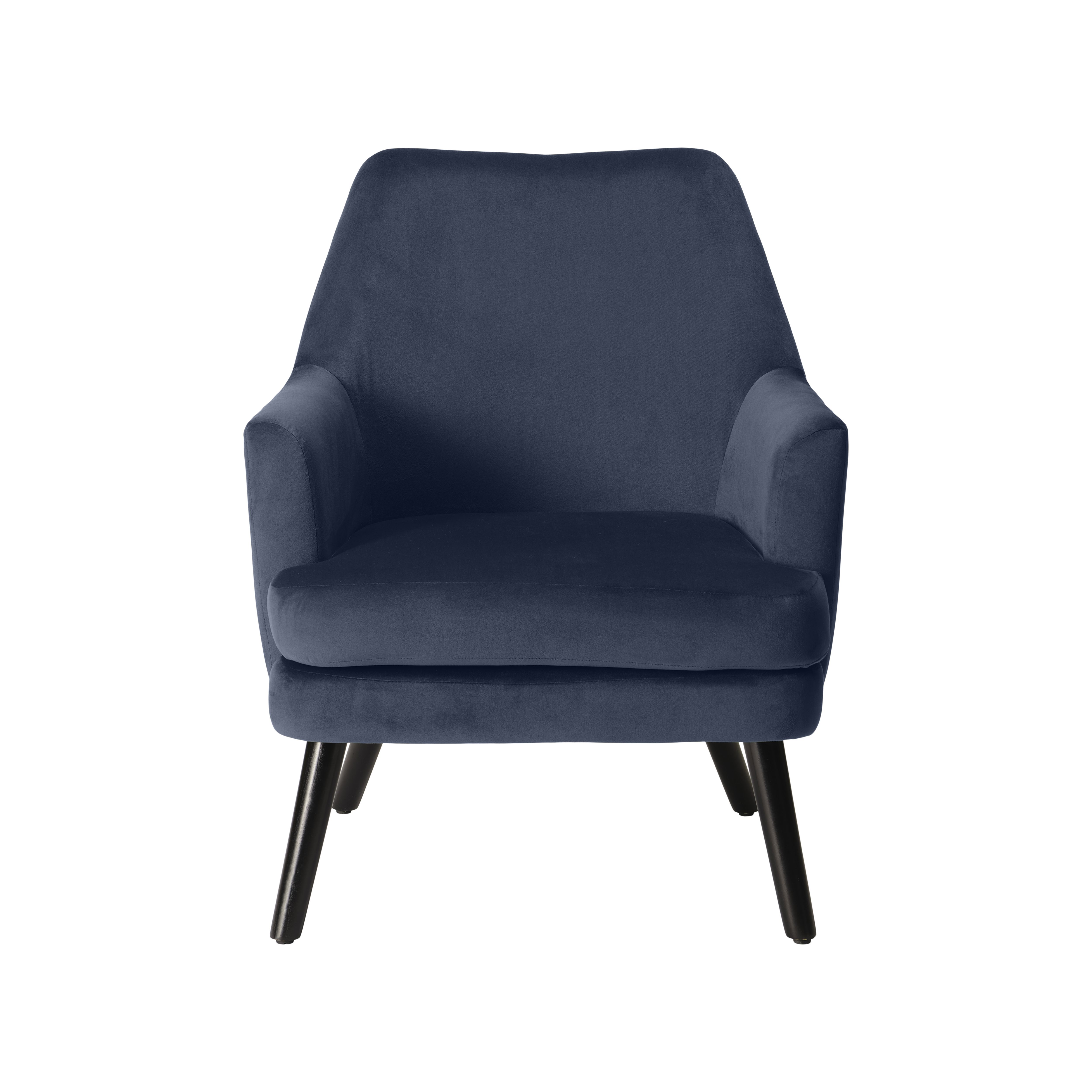 Kenver Dark blue Velvet effect Relaxer chair (H)895mm (W)720mm (D)735mm