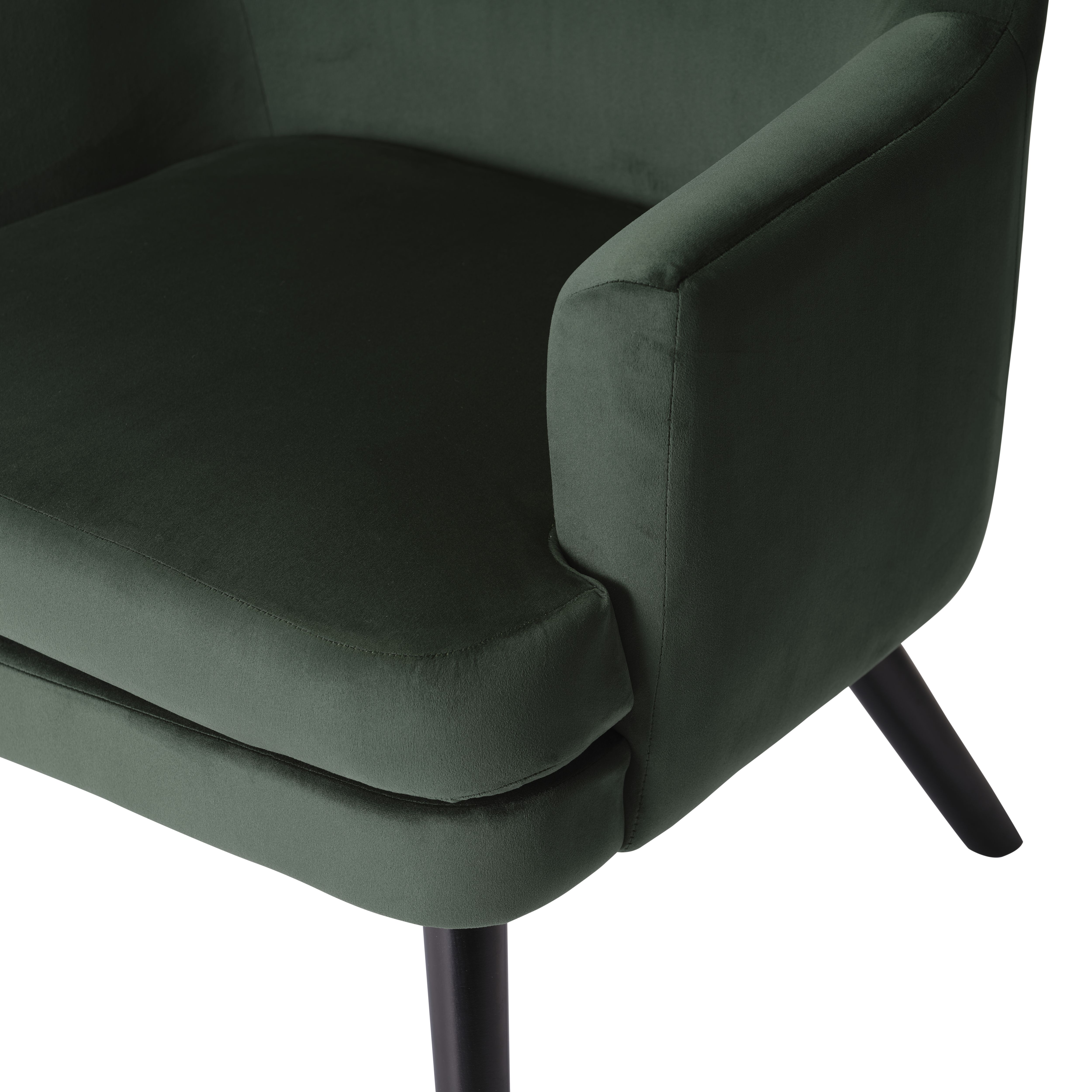 Kenver Dark green Velvet effect Relaxer chair (H)895mm (W)720mm (D)735mm