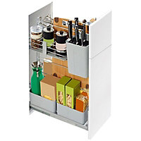Kesseböhmer Base cabinet Silver effect Soft-close fixings included Pull out storage, (H)610mm (W)360mm
