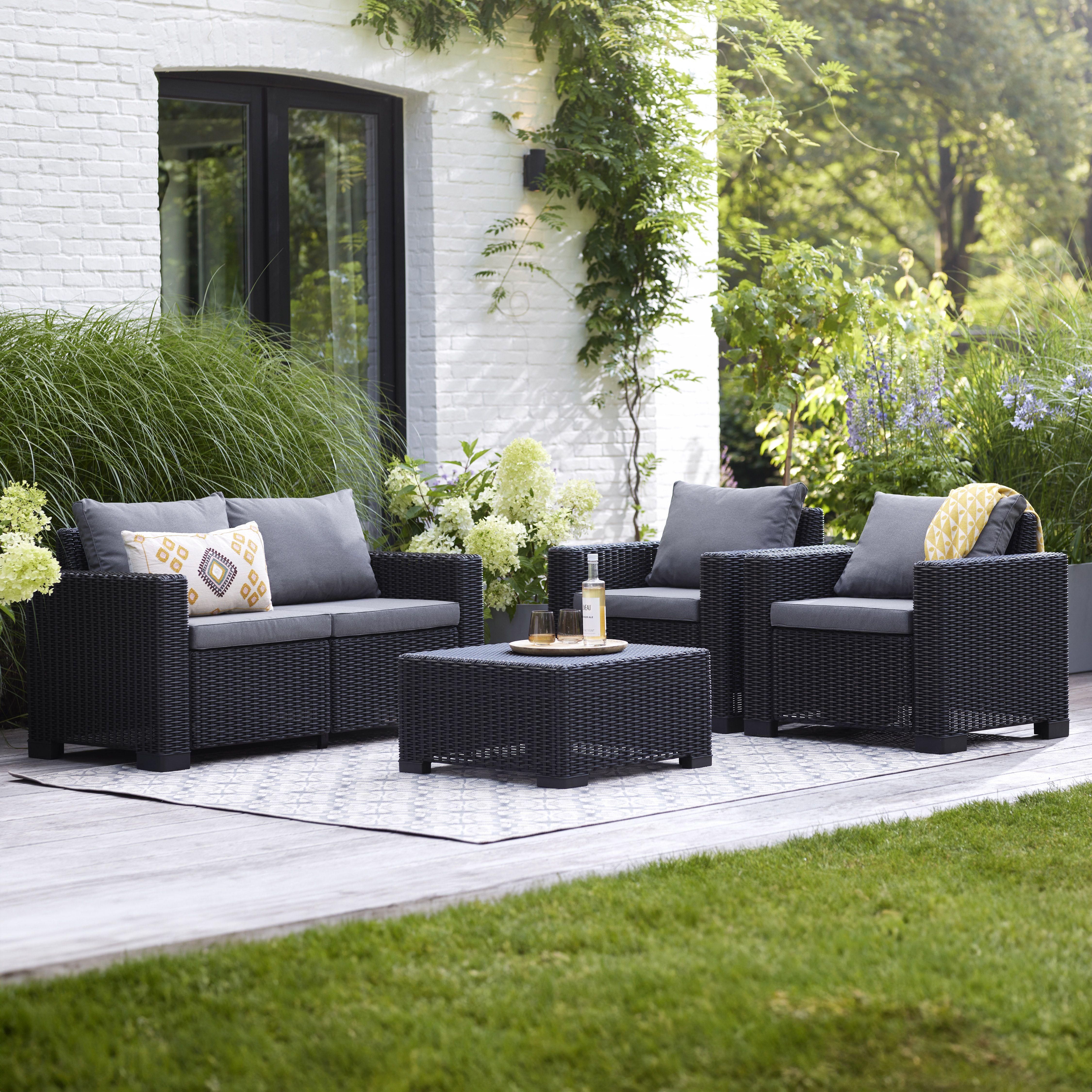 Keter emily 4 seater rattan effect sale