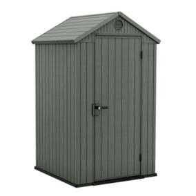 Keter Darwin 4x4 ft Apex Green Plastic Shed with floor