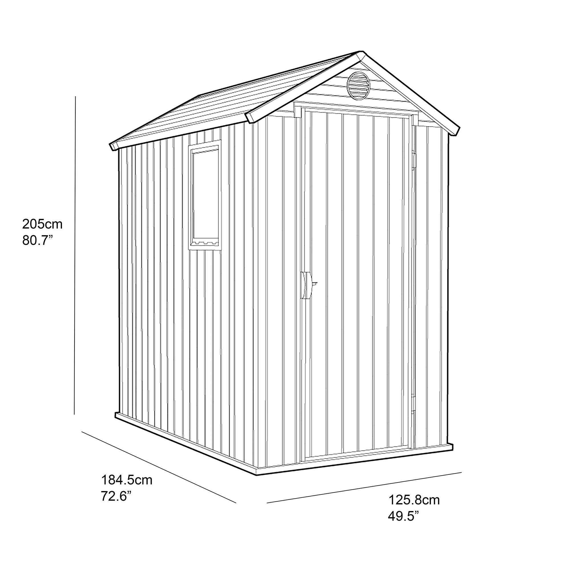 Keter Darwin 6x4 ft Plastic Shed with floor