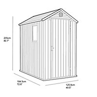 Keter Darwin 6x4 Tongue & groove Plastic Shed with floor
