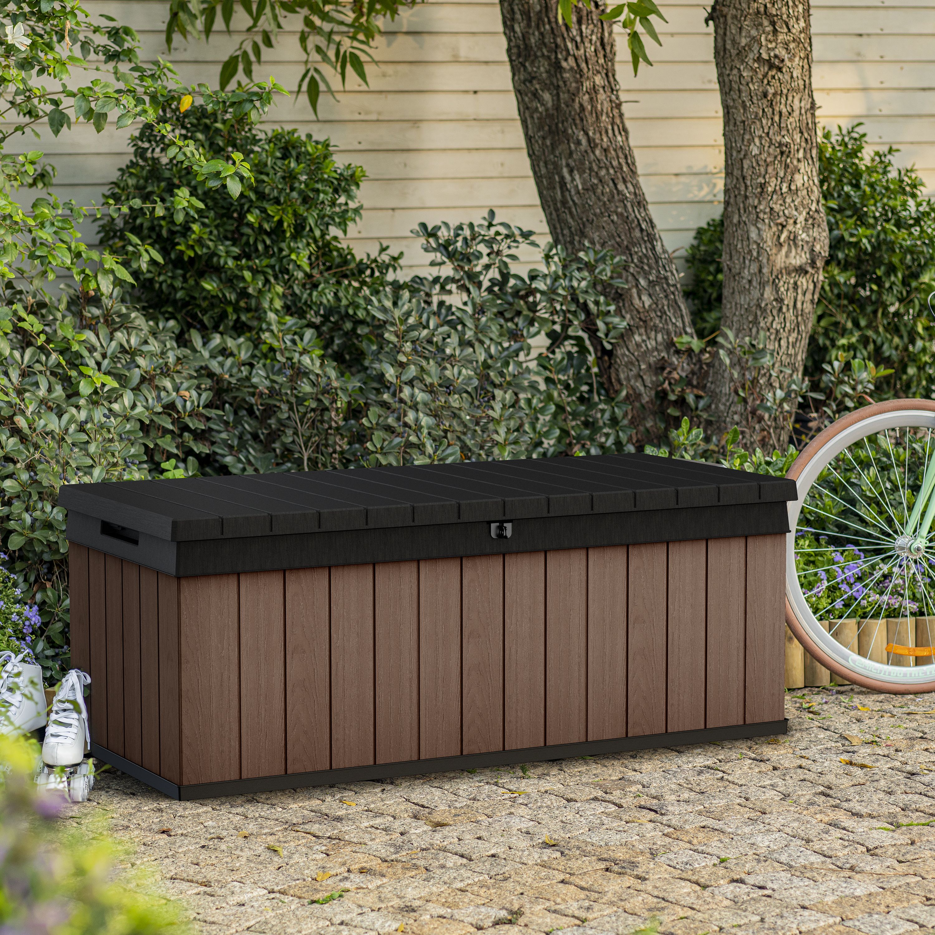Keter Darwin Brown 380L Garden storage box (H)545mm (W)1425mm