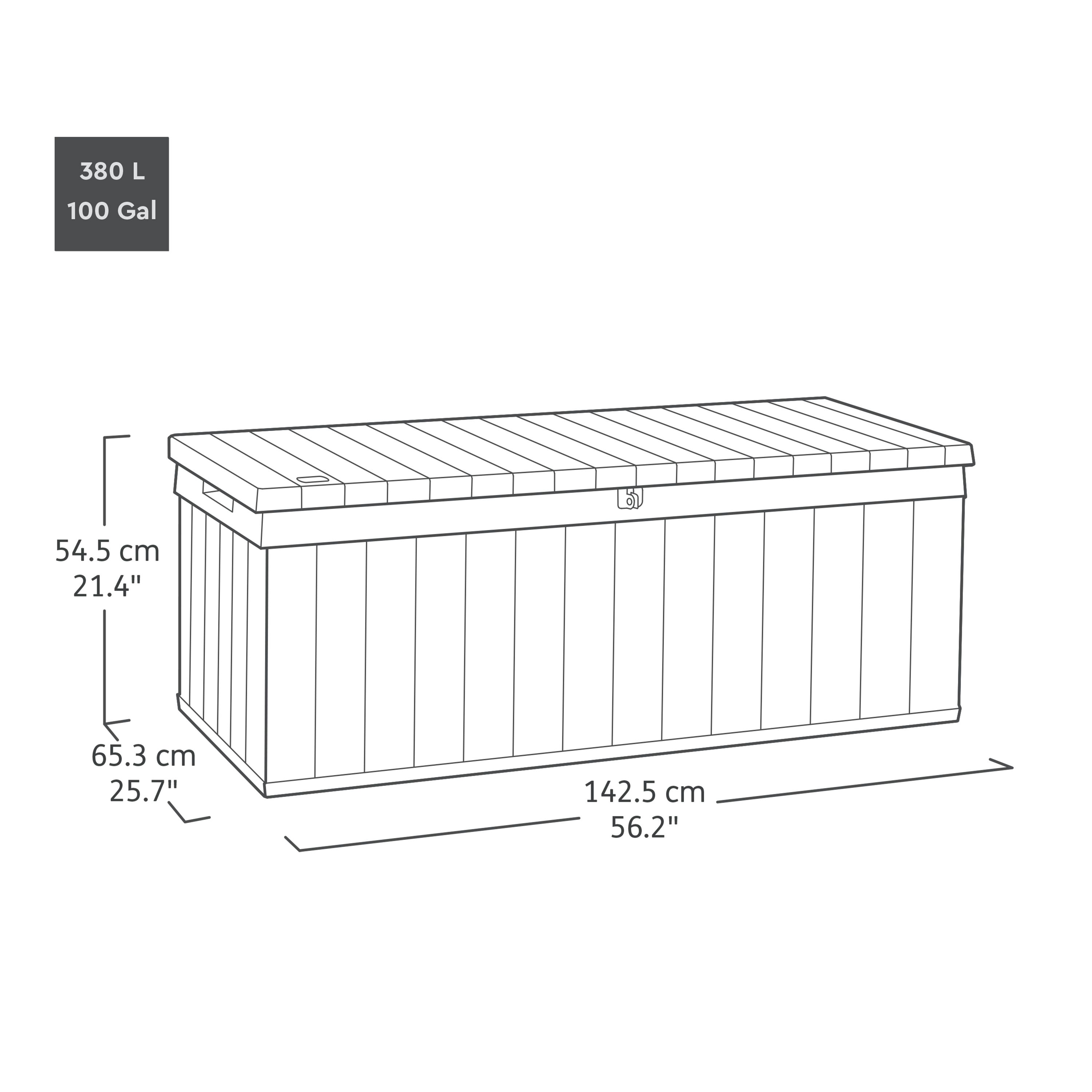 Keter Darwin Brown 380L Garden storage box (H)545mm (W)1425mm