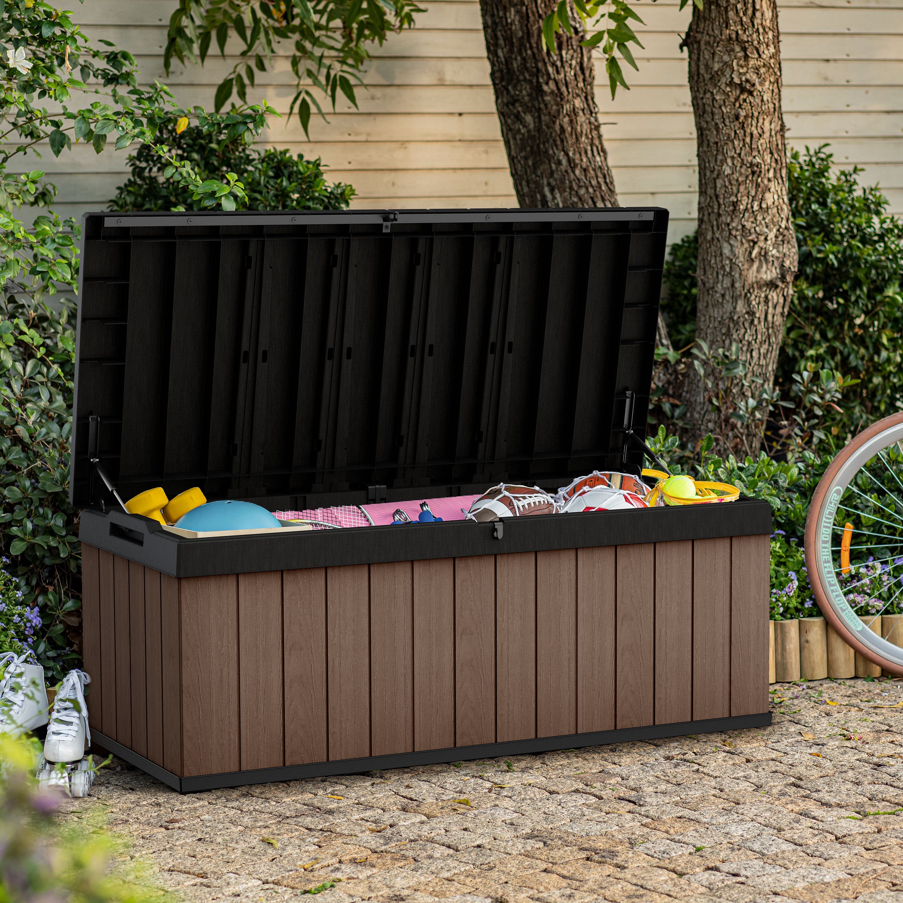 Keter Darwin Brown 380L Garden storage box (H)545mm (W)1425mm