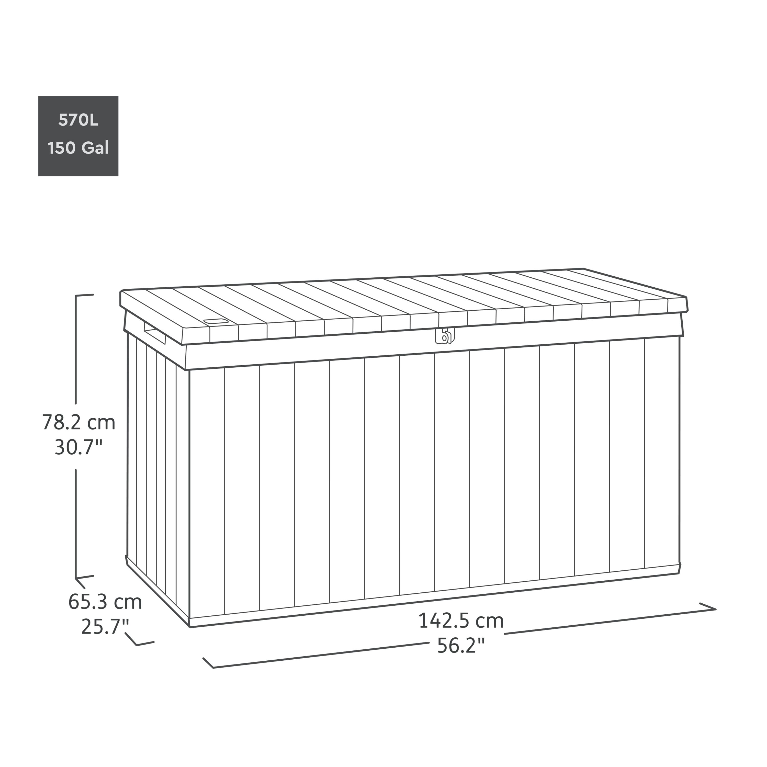 Keter Darwin Green 570L Garden storage box (H)782mm (W)1425mm