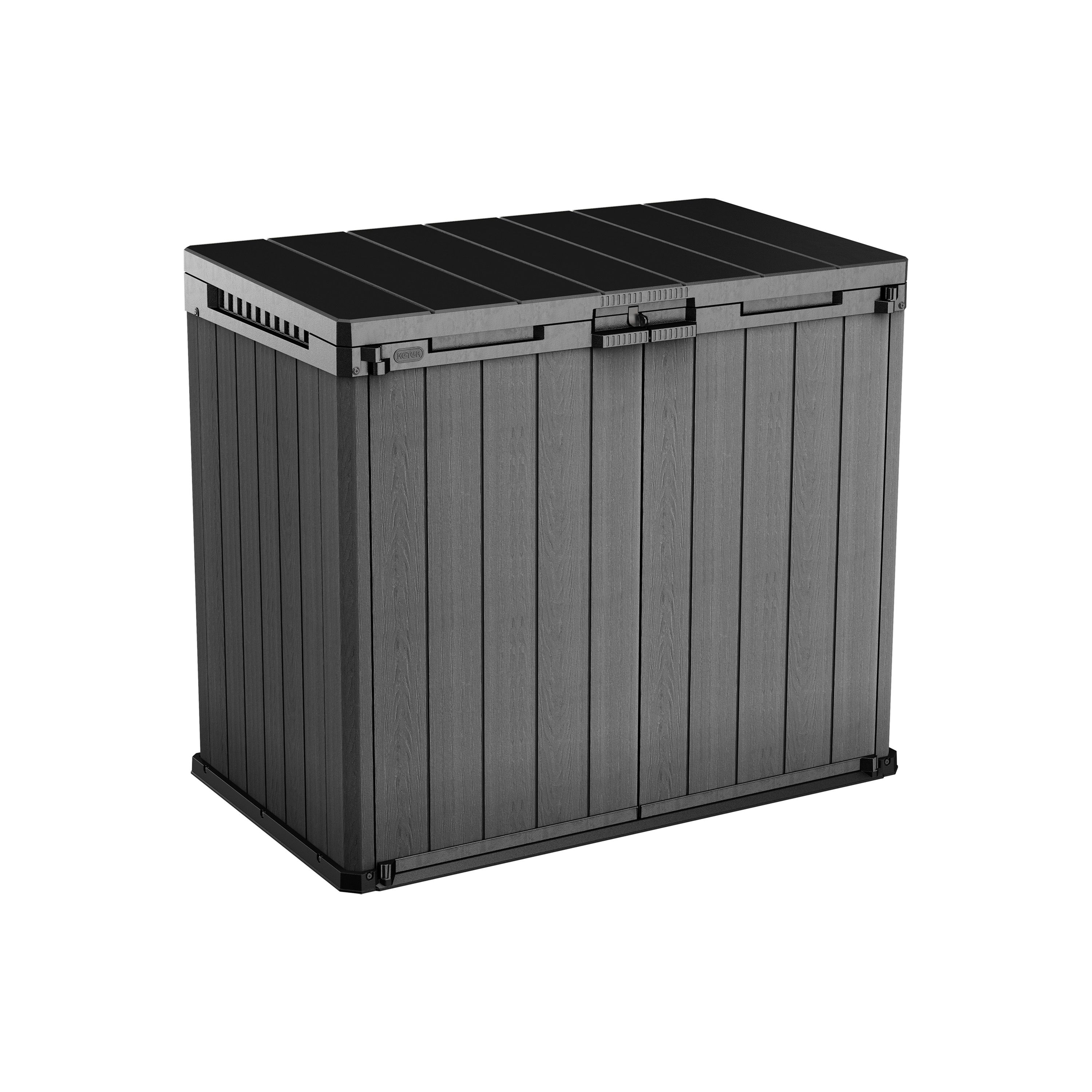 Keter Darwin Grey Wood effect Resin 141x82cm Bin storage 1150L