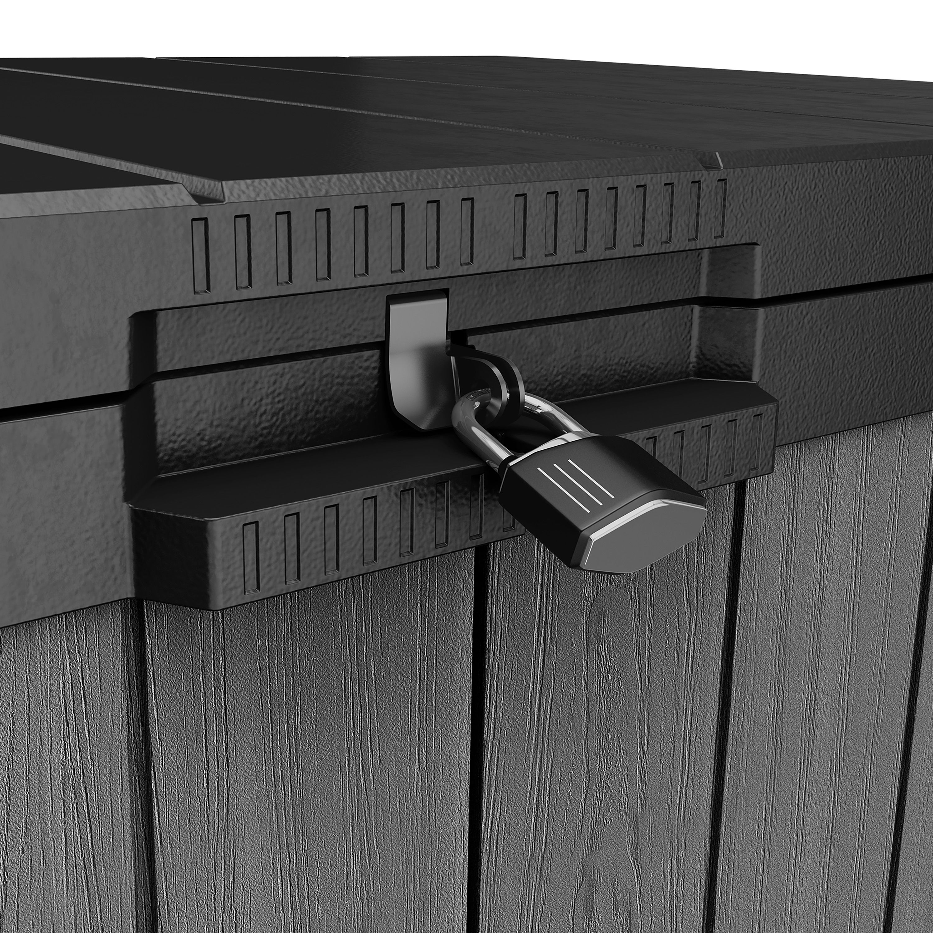 Keter Darwin Grey Wood effect Resin 141x82cm Bin storage 1150L
