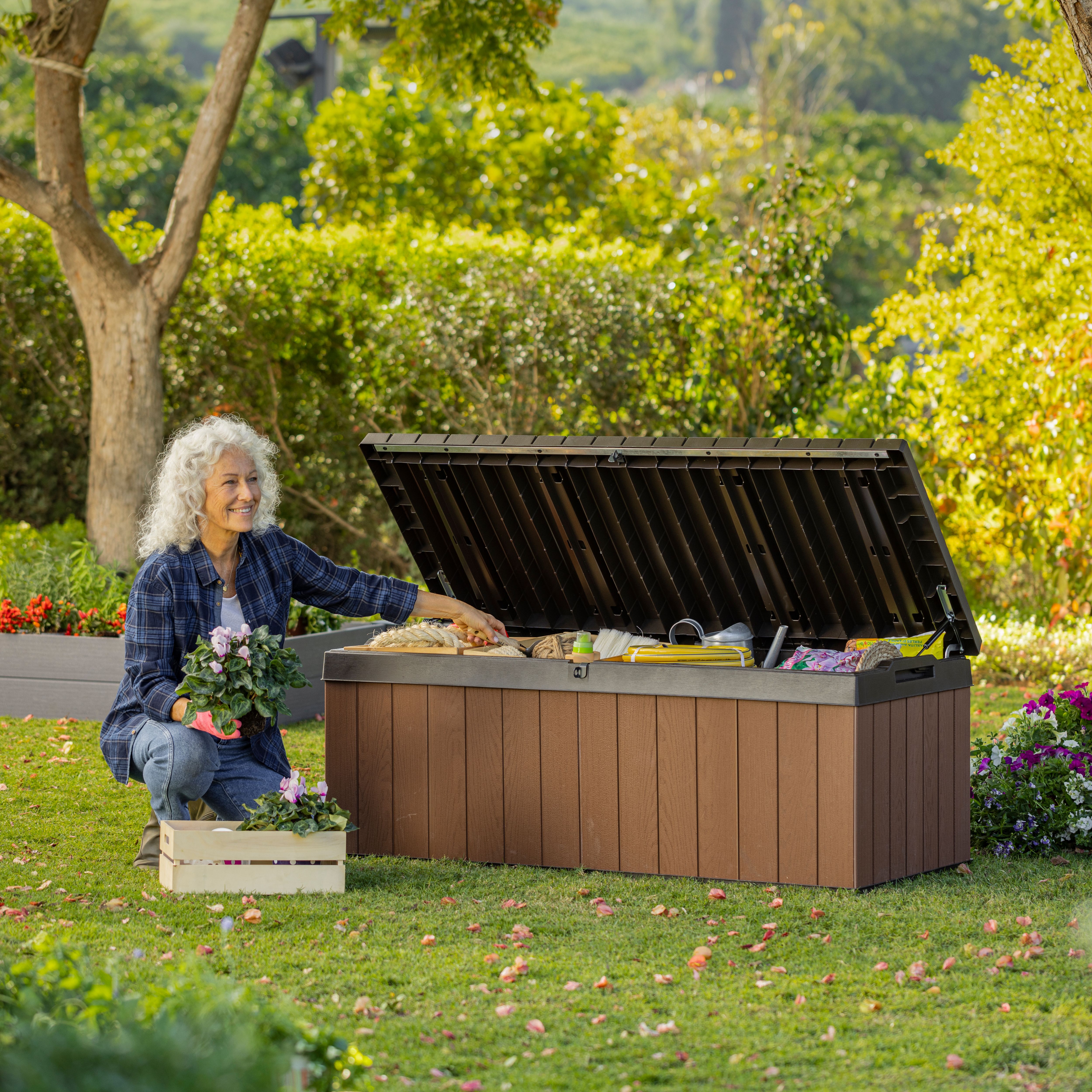 Outdoor storage deals bin bench