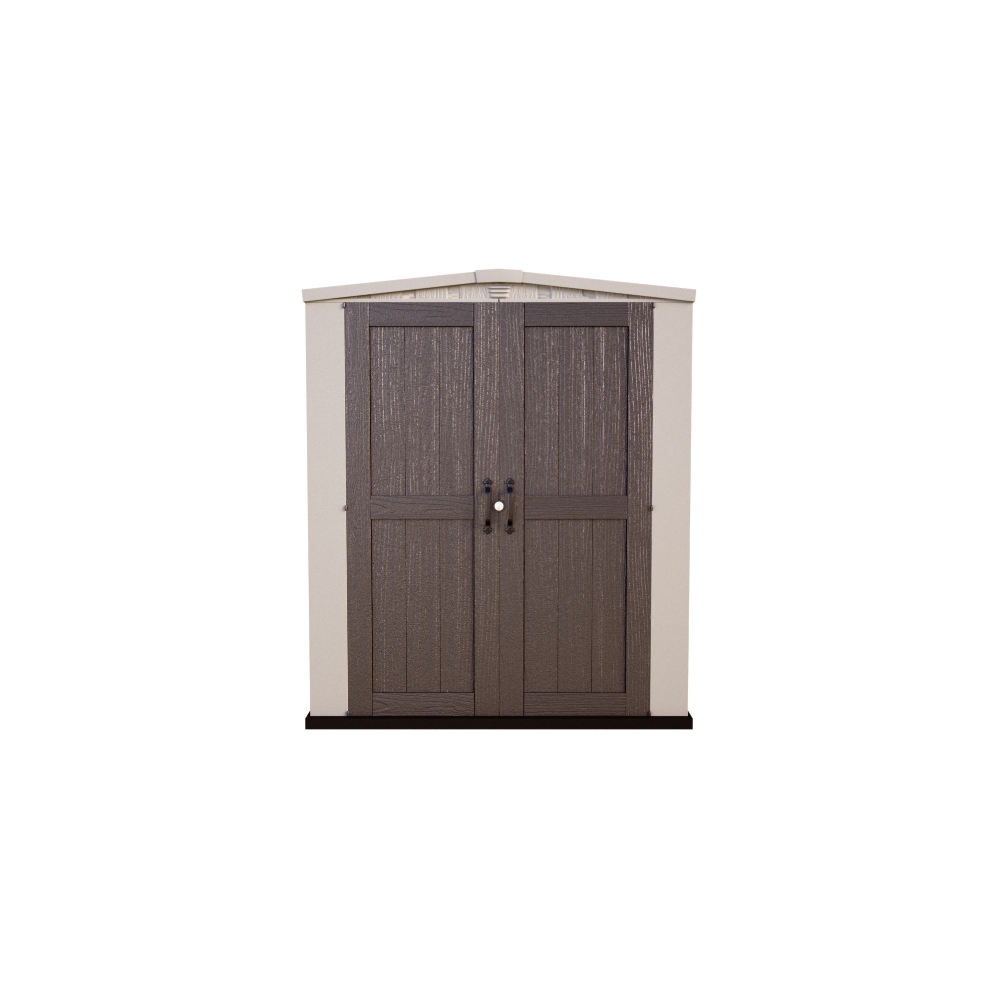 Keter Factor 6x6 ft Apex Beige Plastic 2 door Shed with floor & 1 window
