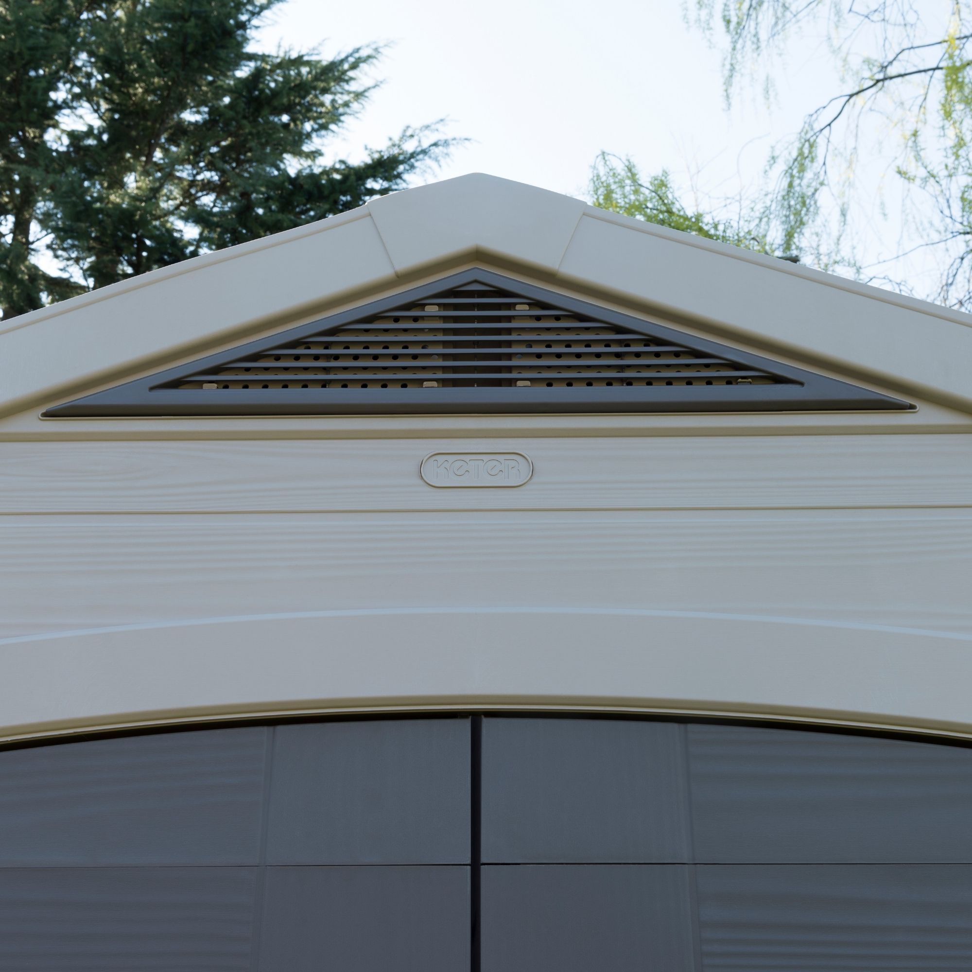 Keter Factor 8x8 ft Apex Beige Plastic 2 door Shed with floor & 1 window
