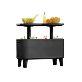 Keter Graphite Grey Plastic Non-extendable Rectangular Lift-up table with Breeze bar