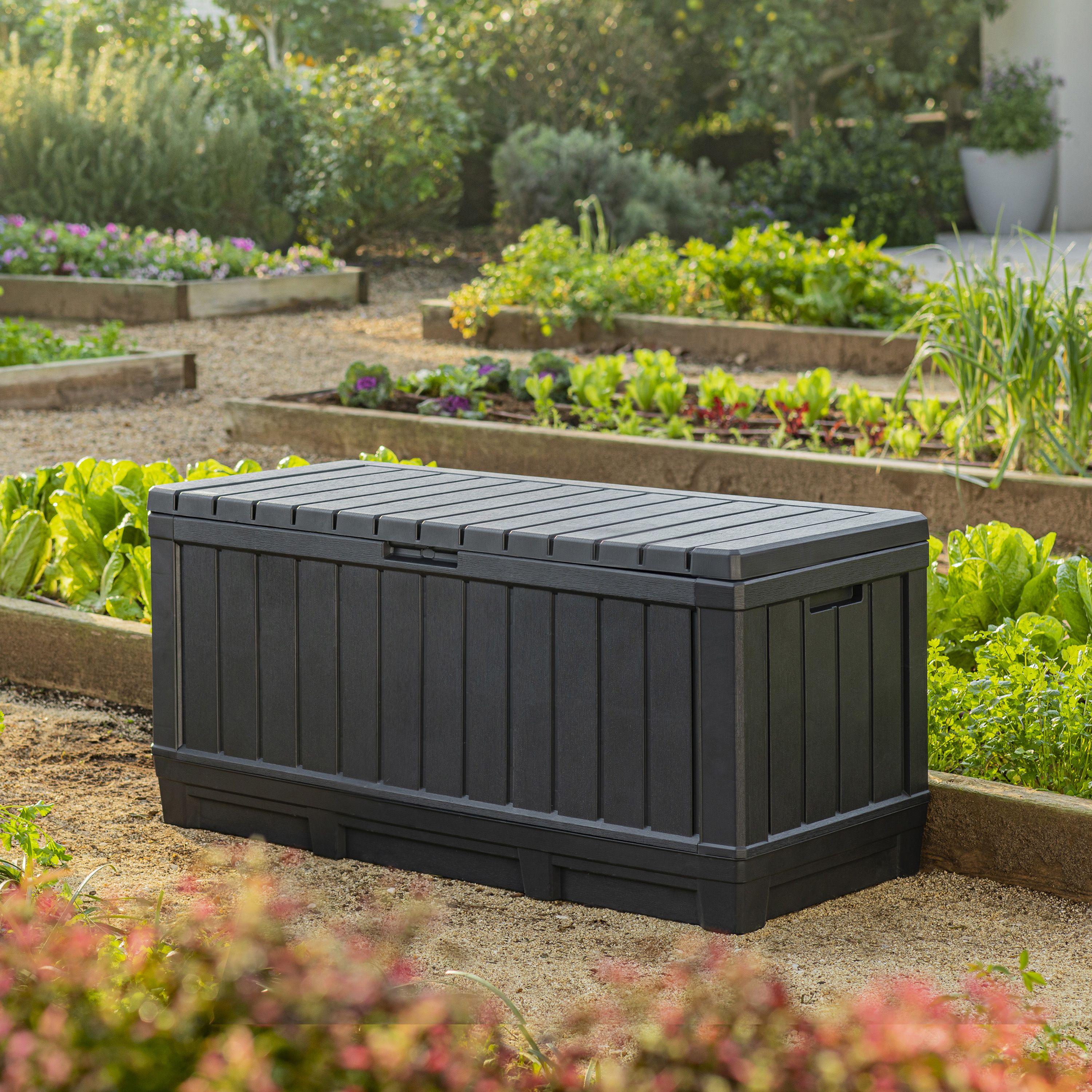 Keter Kentwood Graphite Resin 4x2 Garden storage box 350L