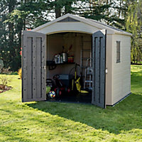 Keter Manor 8x6 Apex Grey & white Plastic Shed