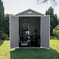 Keter Manor 8x6 Apex Grey & white Plastic Shed