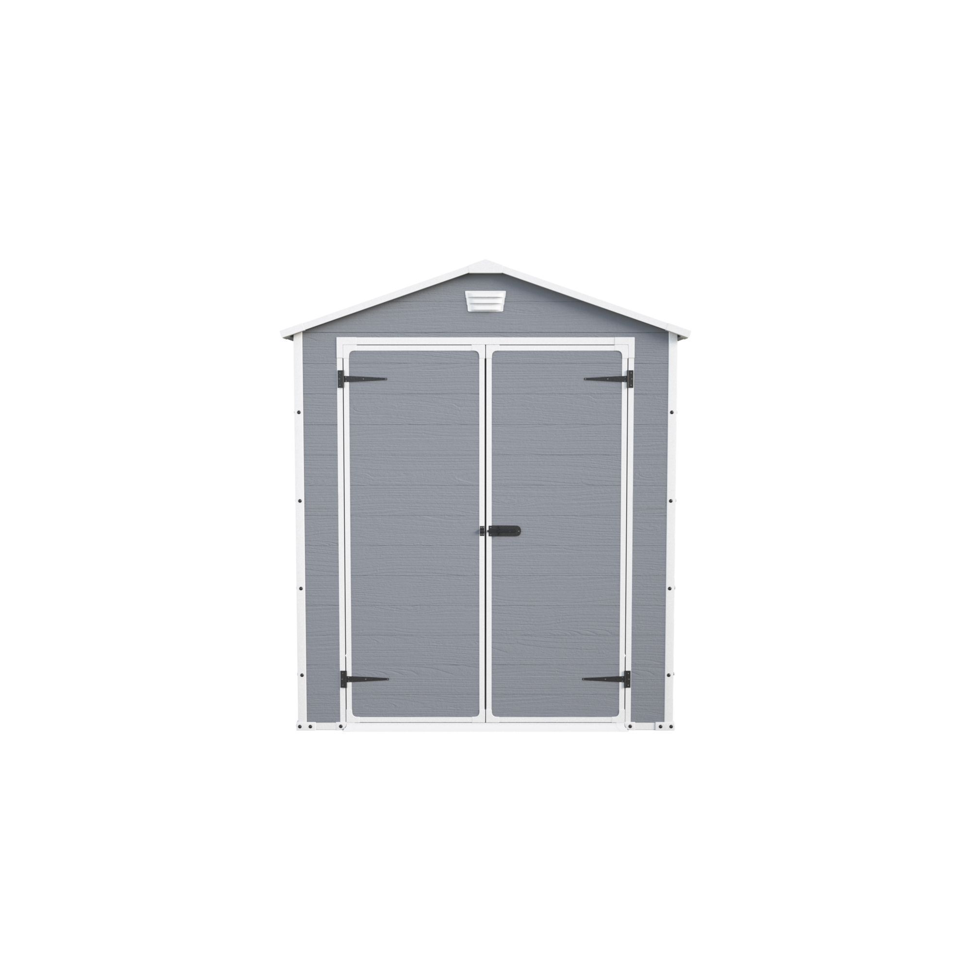 Keter Manor 8x6 ft Gable Grey Plastic 2 door Shed with floor