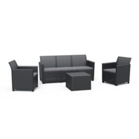Keter Marie Grey Rattan effect 5 Seater Coffee set