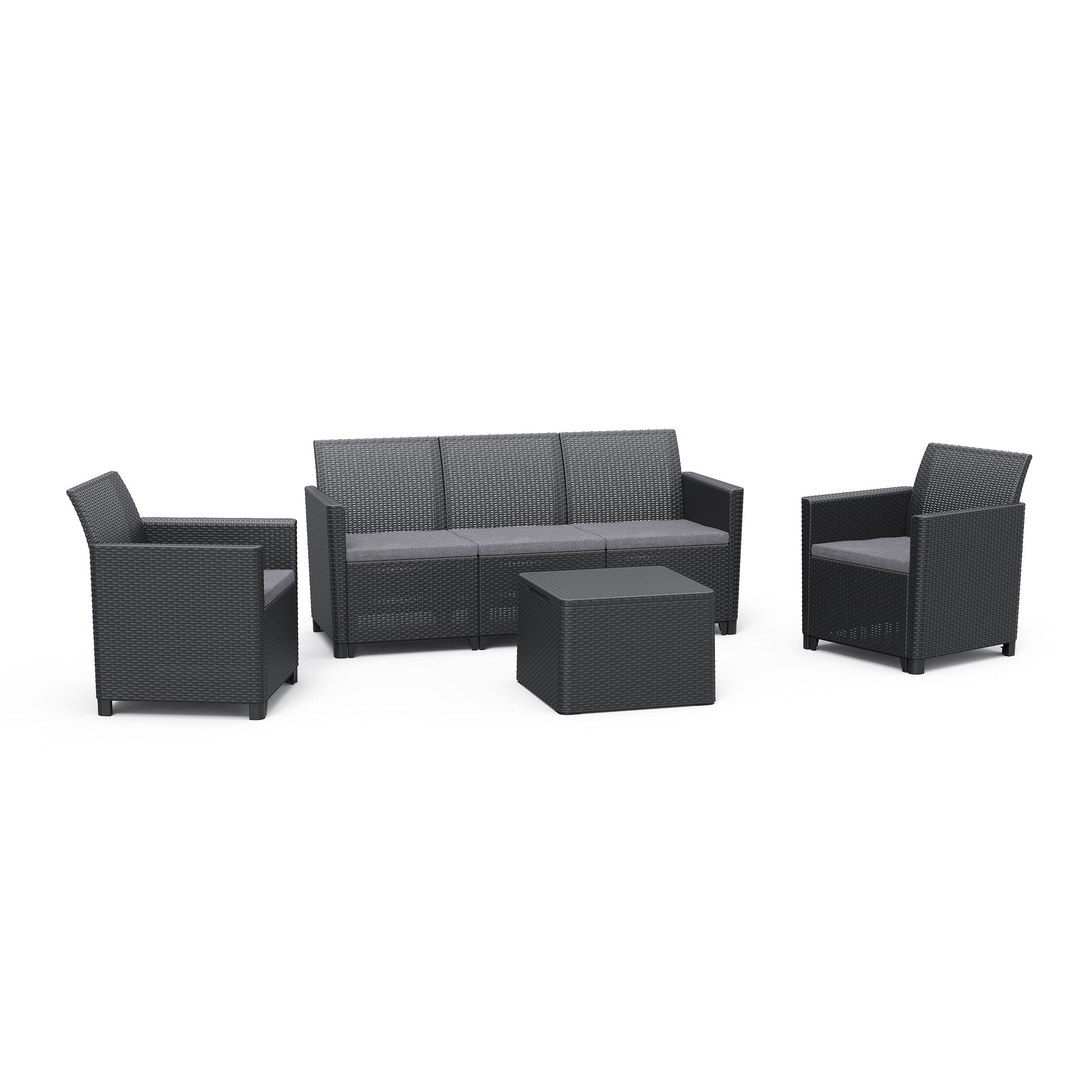 Keter Marie Grey Rattan effect Rattan effect 5 Seater Coffee set