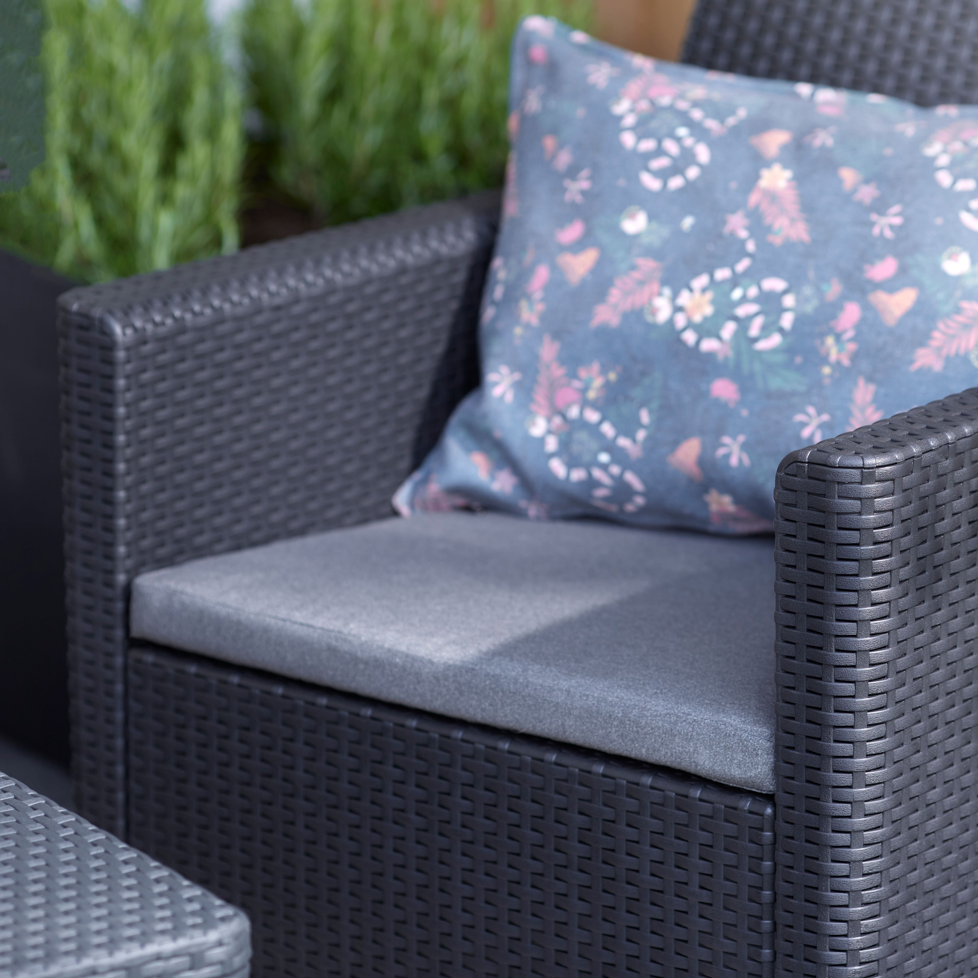 Keter Marie Grey Rattan effect Rattan effect 5 Seater Coffee set