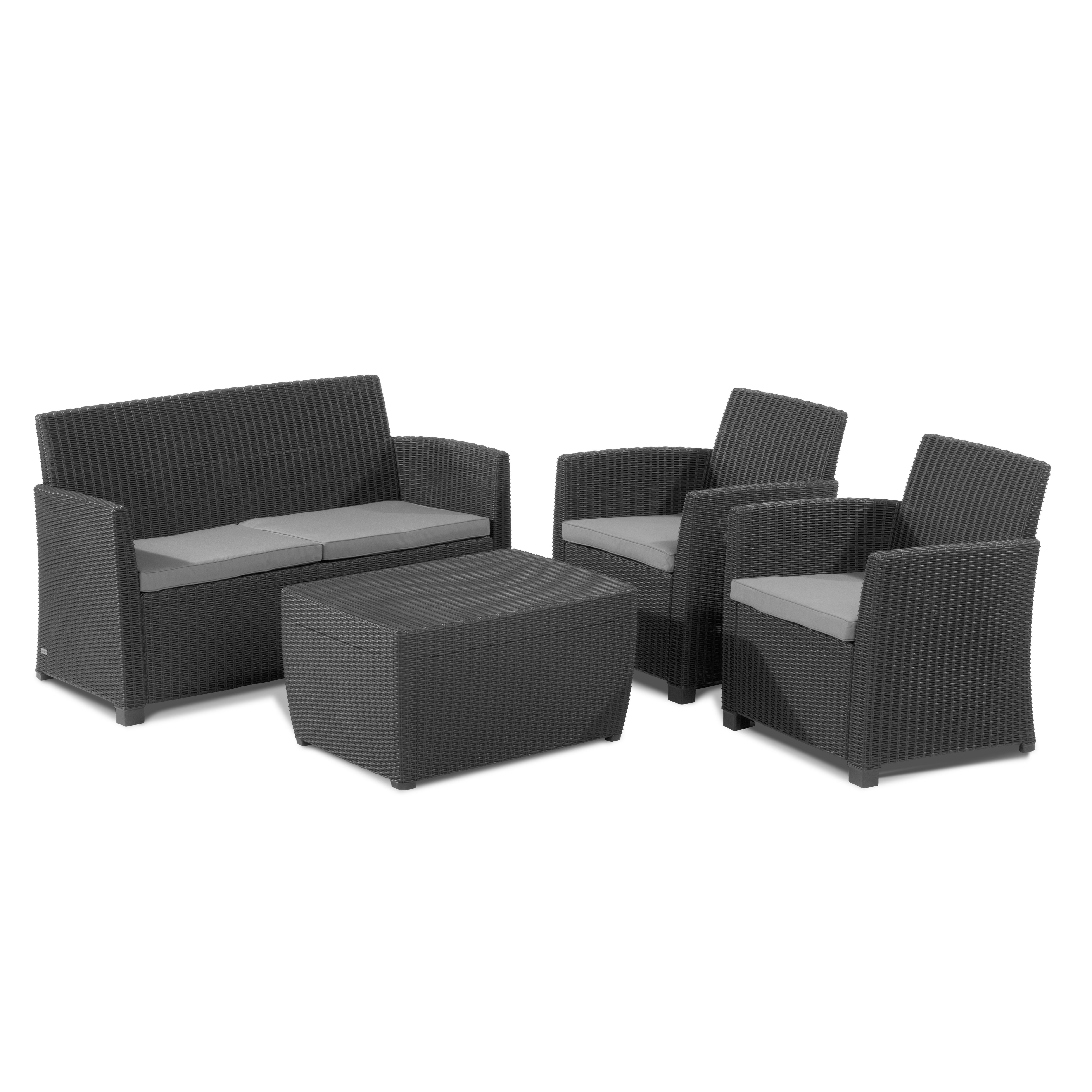 Keter Mia Graphite Plastic 4 seater Coffee set