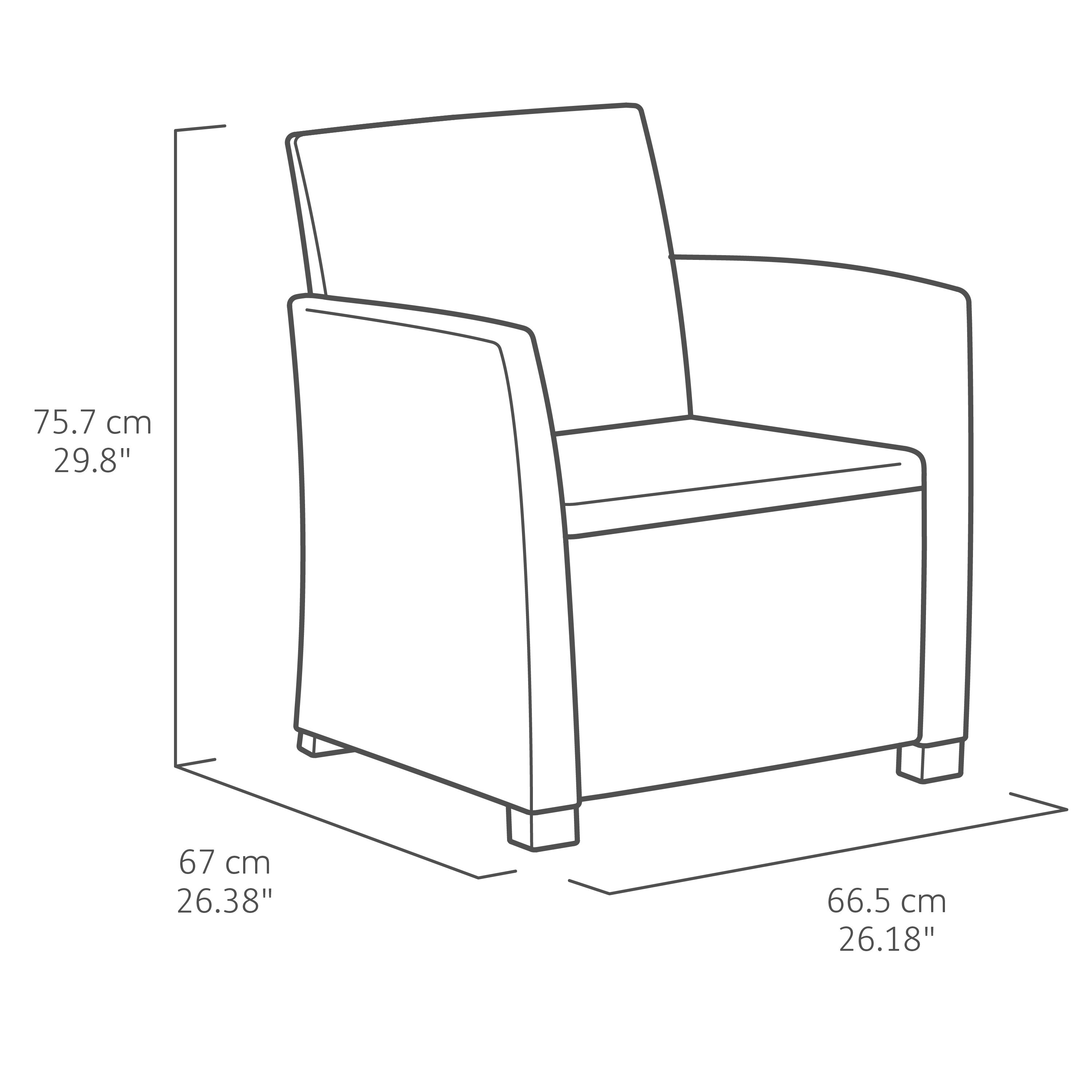 Keter Mia Graphite Plastic 4 seater Coffee set