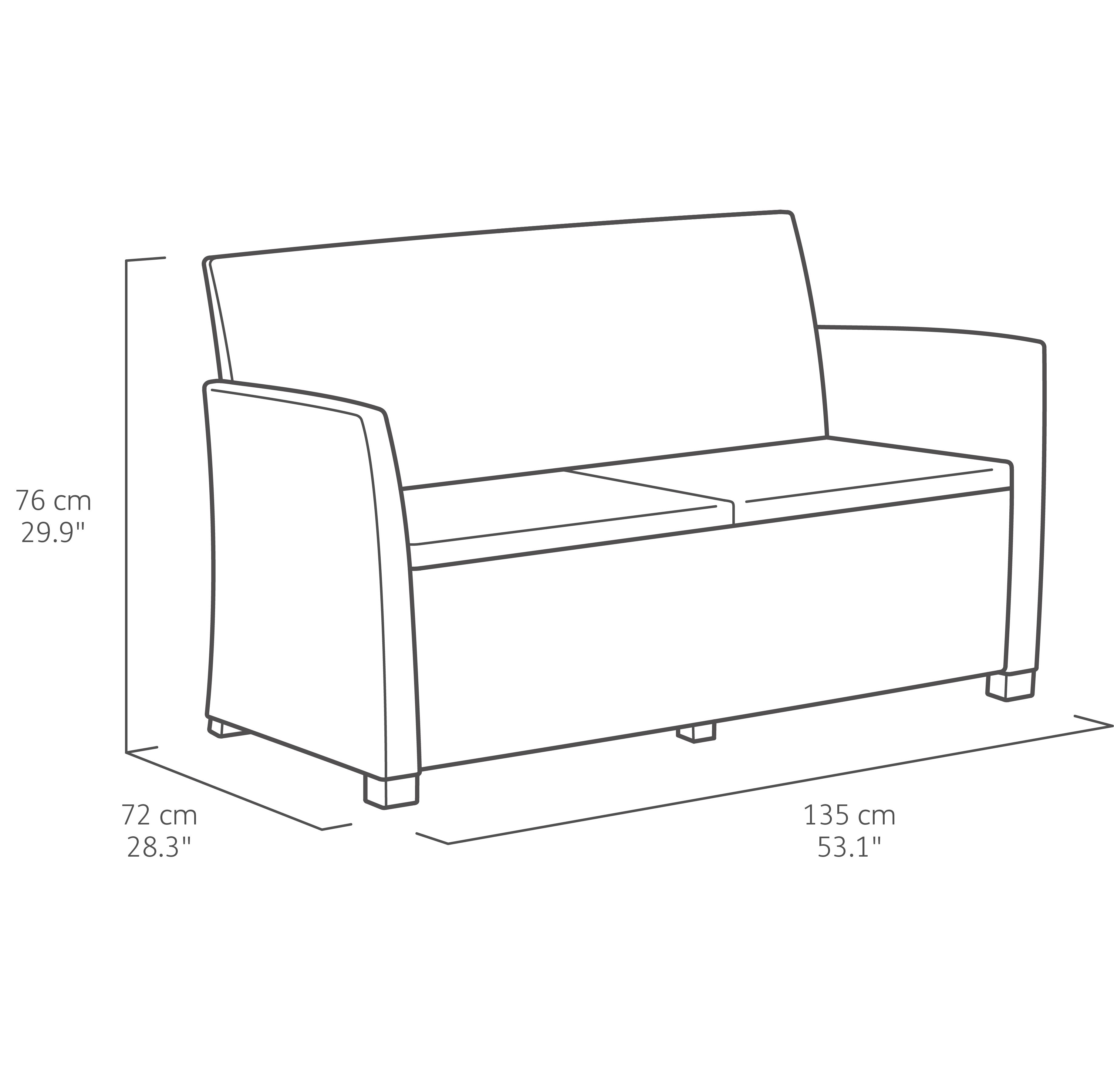 Keter Mia Graphite Plastic 4 seater Coffee set