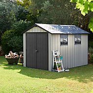 Keter Oakland 11x7.5 Apex Anthracite grey Plastic Shed
