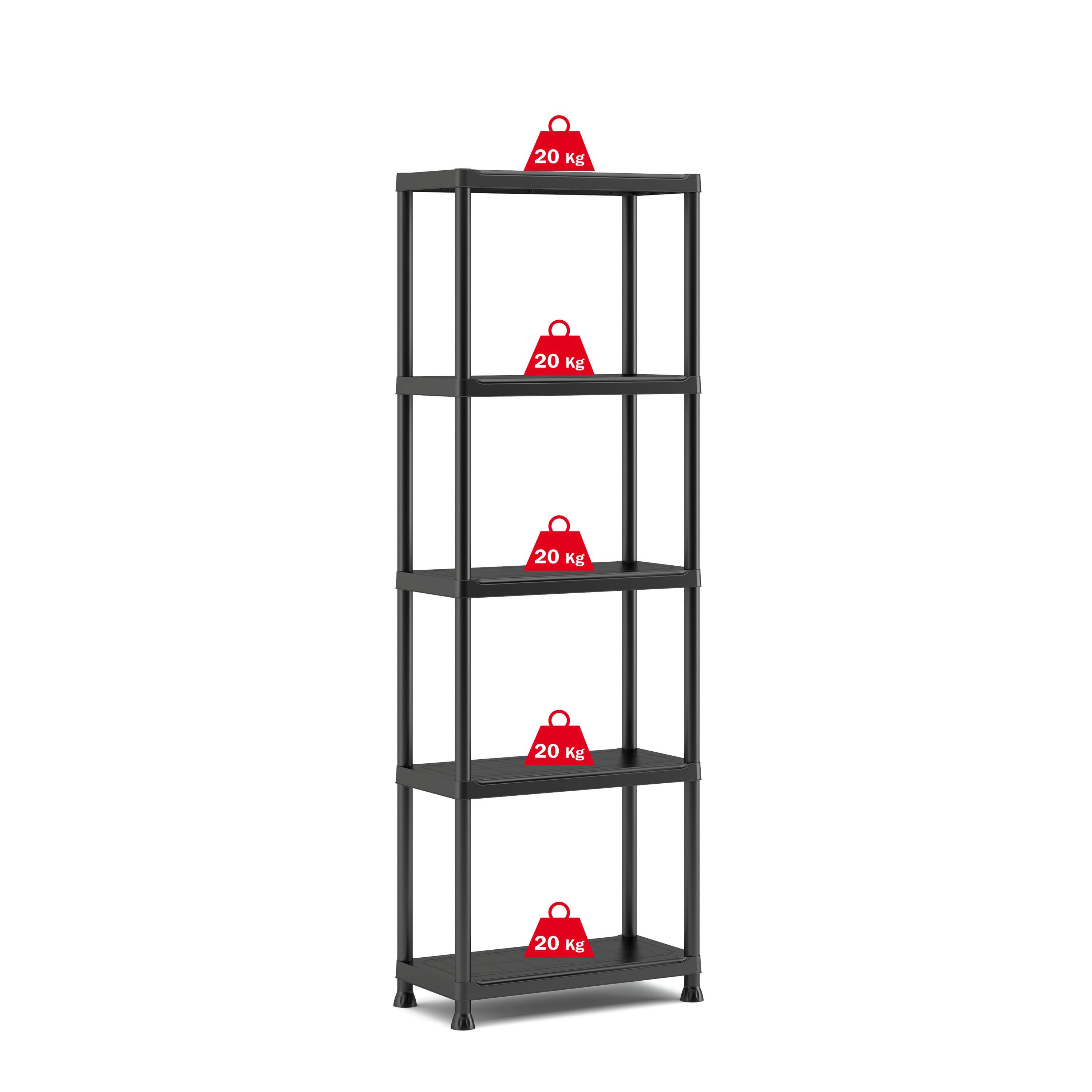 Keter Plus Shelf 5 shelf Plastic Shelving unit (H)1740mm (W)600mm (D)300mm