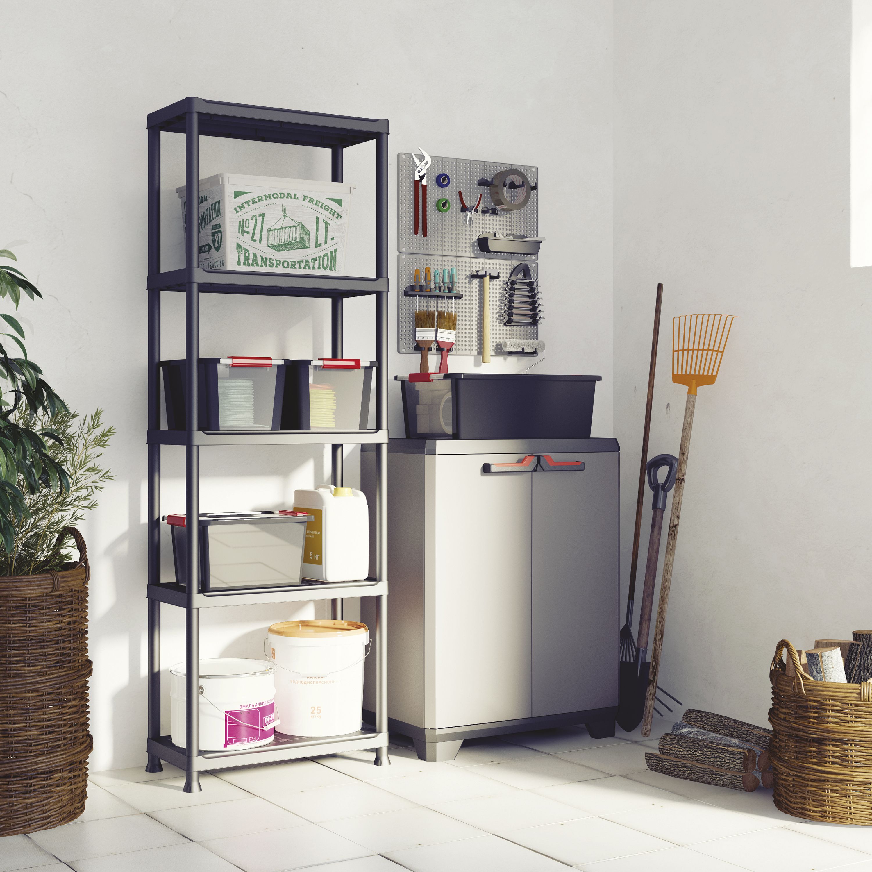 Keter Plus Shelf 5 shelf Plastic Shelving unit (H)1740mm (W)600mm (D)300mm
