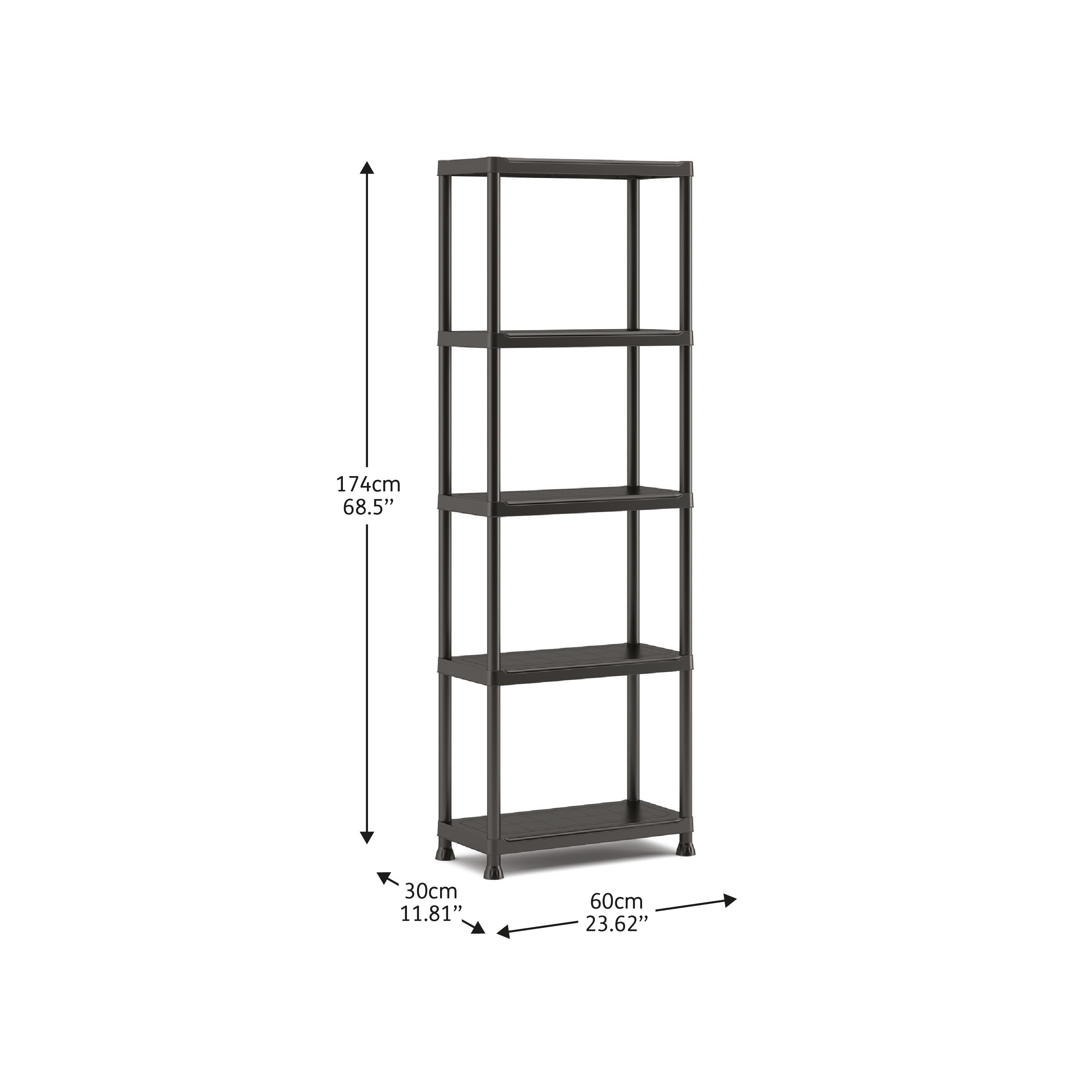 Keter Plus Shelf 5 shelf Plastic Shelving unit (H)1740mm (W)600mm (D)300mm