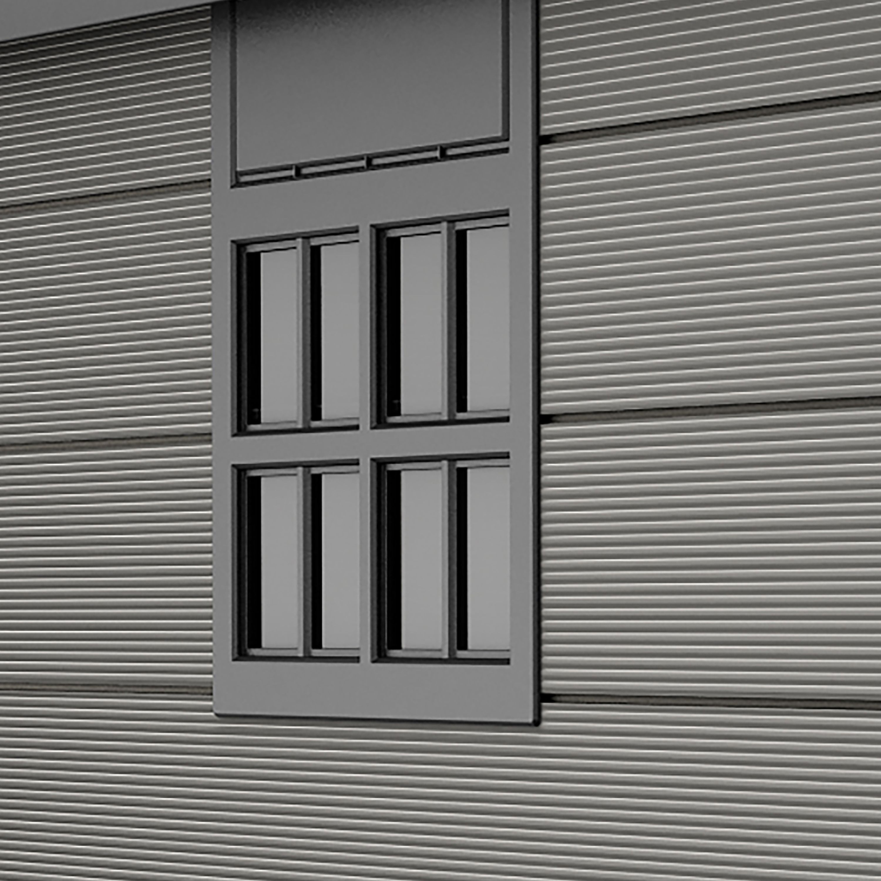 Keter Premier Apex Grey Plastic 2 door Shed with floor & 1 window