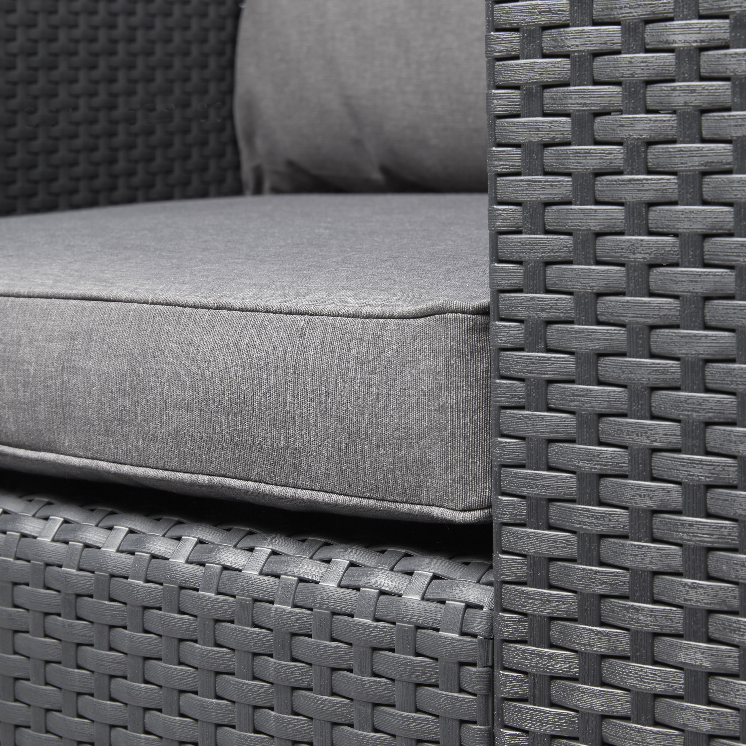 Keter Salta Graphite Grey Rattan effect 5 Seater Garden furniture set
