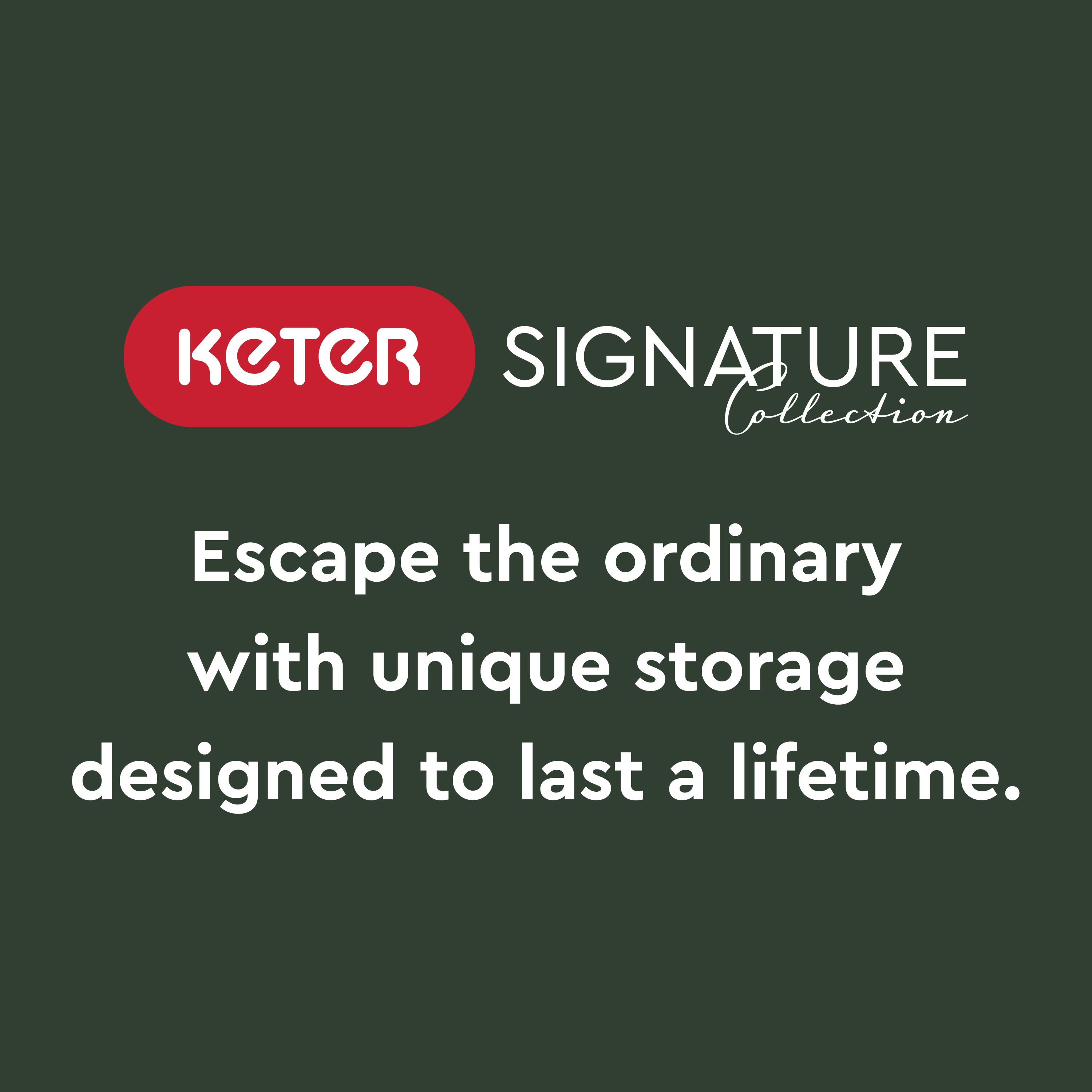 Keter Signature 7x11 ft Pent Walnut Plastic 2 door Shed with floor & 8 windows
