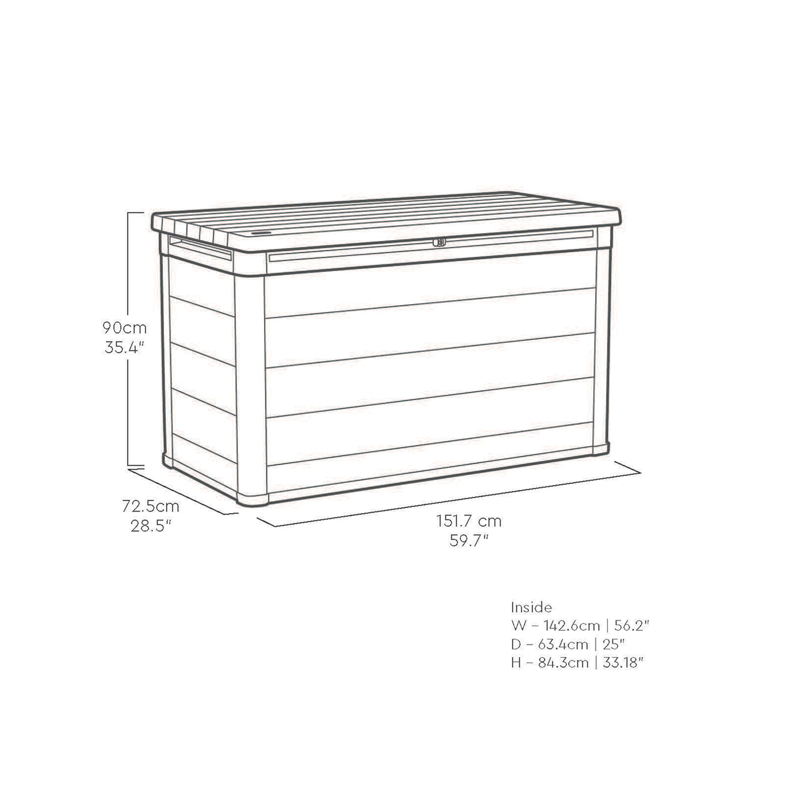 Keter Signature Decocoat Walnut 757L Garden storage box (H)900mm (W)1517mm