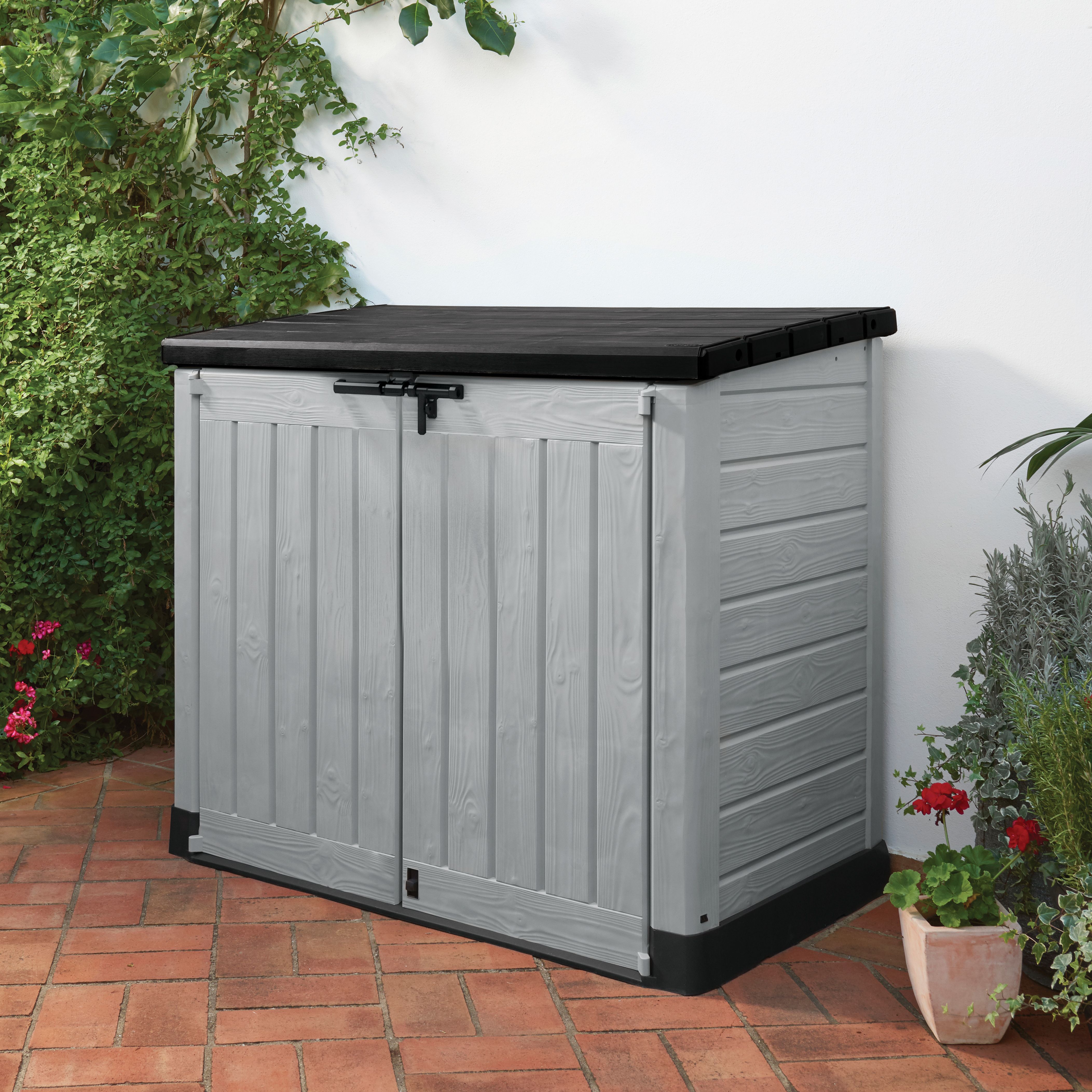 Keter Store It Out Max Grey 1200L Pent Garden storage 1250mm 1455mm Tradepoint