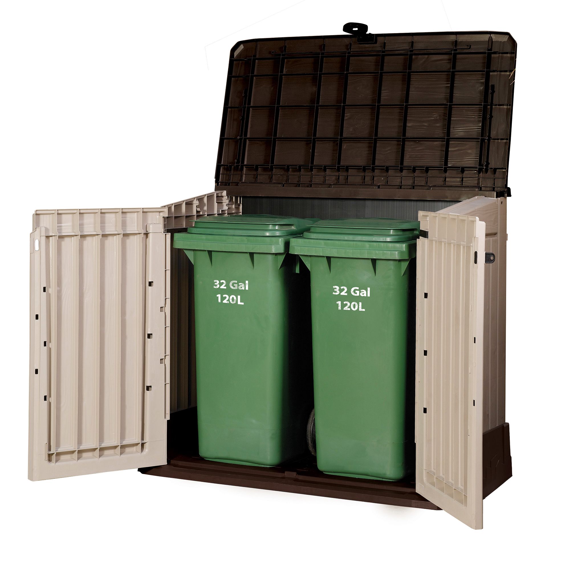 Keter Store It Out Midi Beige & brown 880L Garden storage box (H)1135mm (W)1320mm