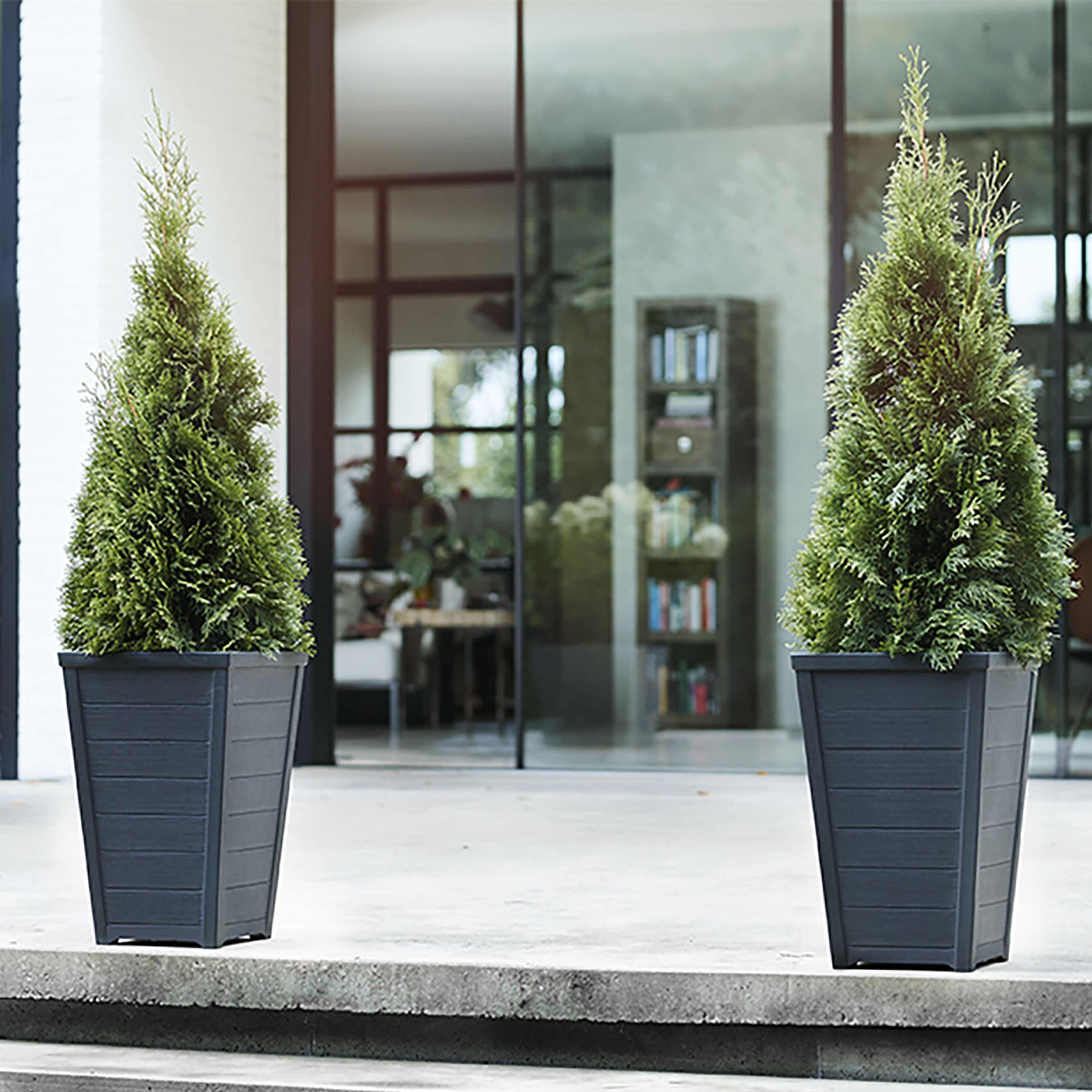 Keter Taper Tall Rectangular Resin Planter 25L (W)37cm