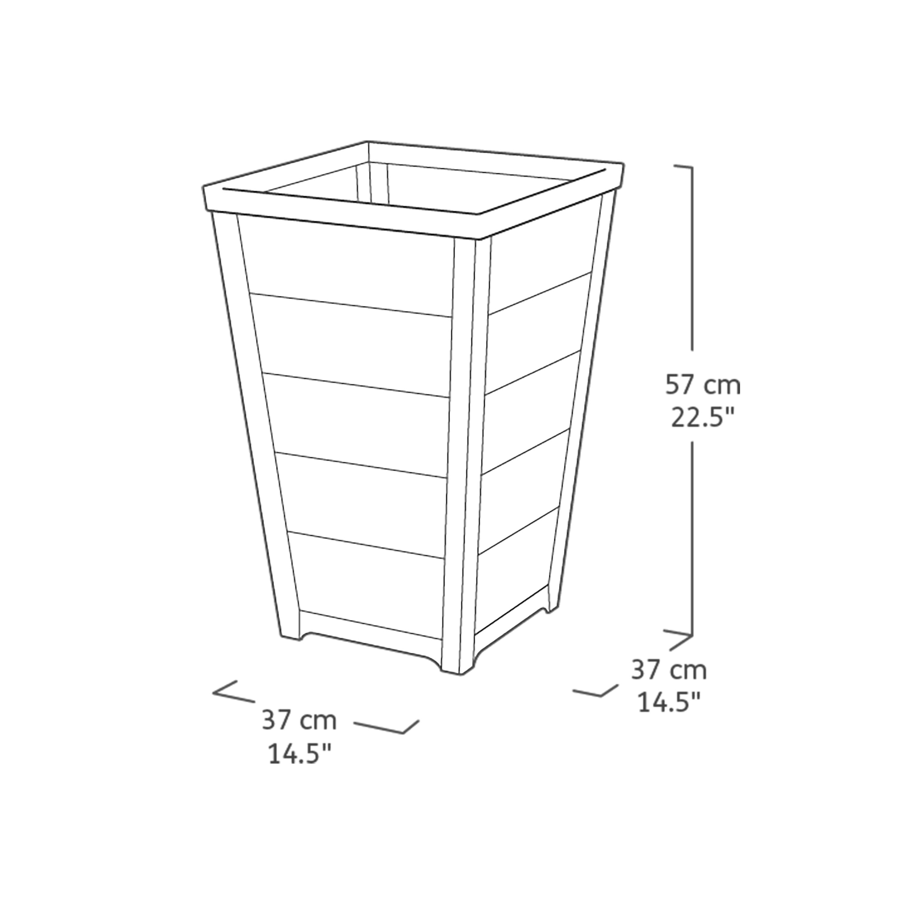Keter Taper Tall Rectangular Resin Planter 25L (W)37cm