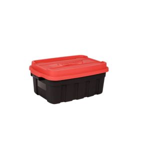 Keter Tuff Tote Black & Red 37L Medium Stackable Storage box with Lid